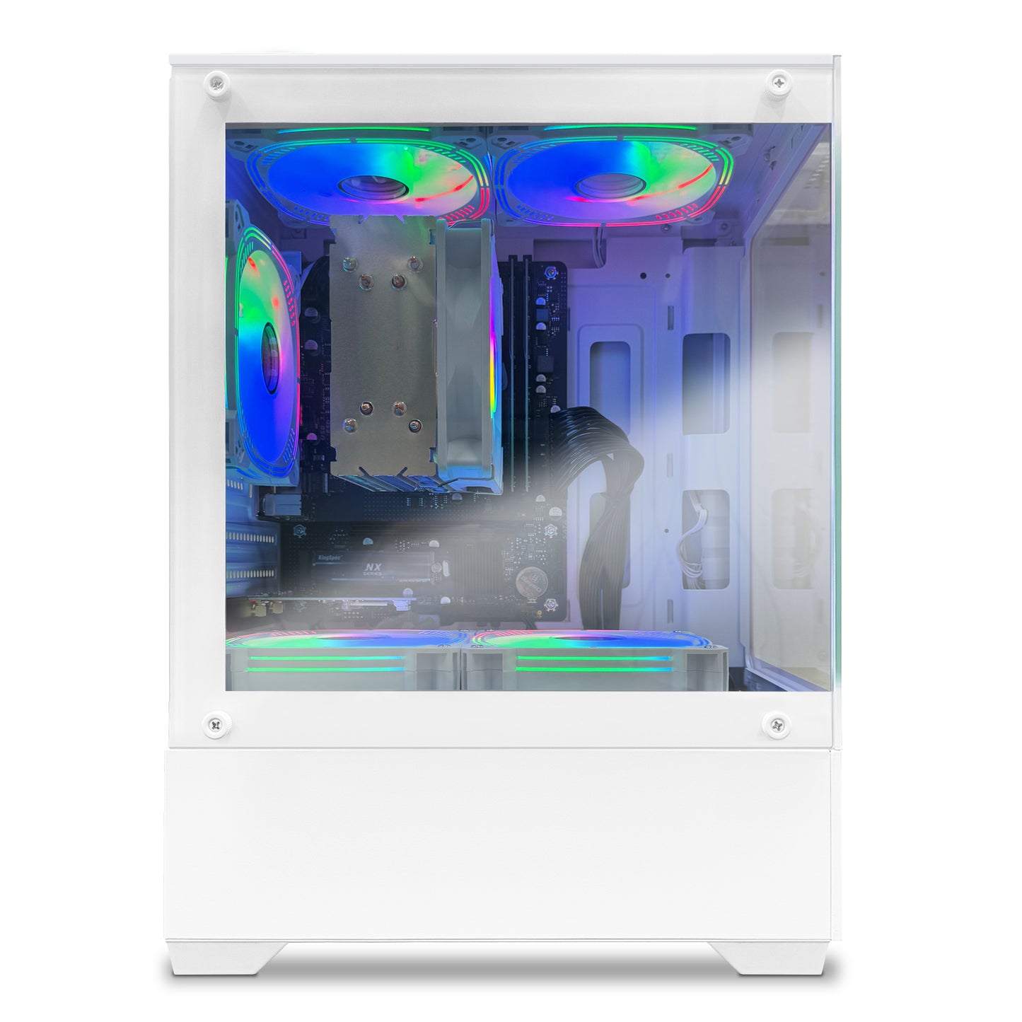 Suevery Gaming PC Desktop AMD Ryzen R7-5700G B450 Chipset 32GB RAM 1TB SSD Wi-Fi 6 Win 11-White
