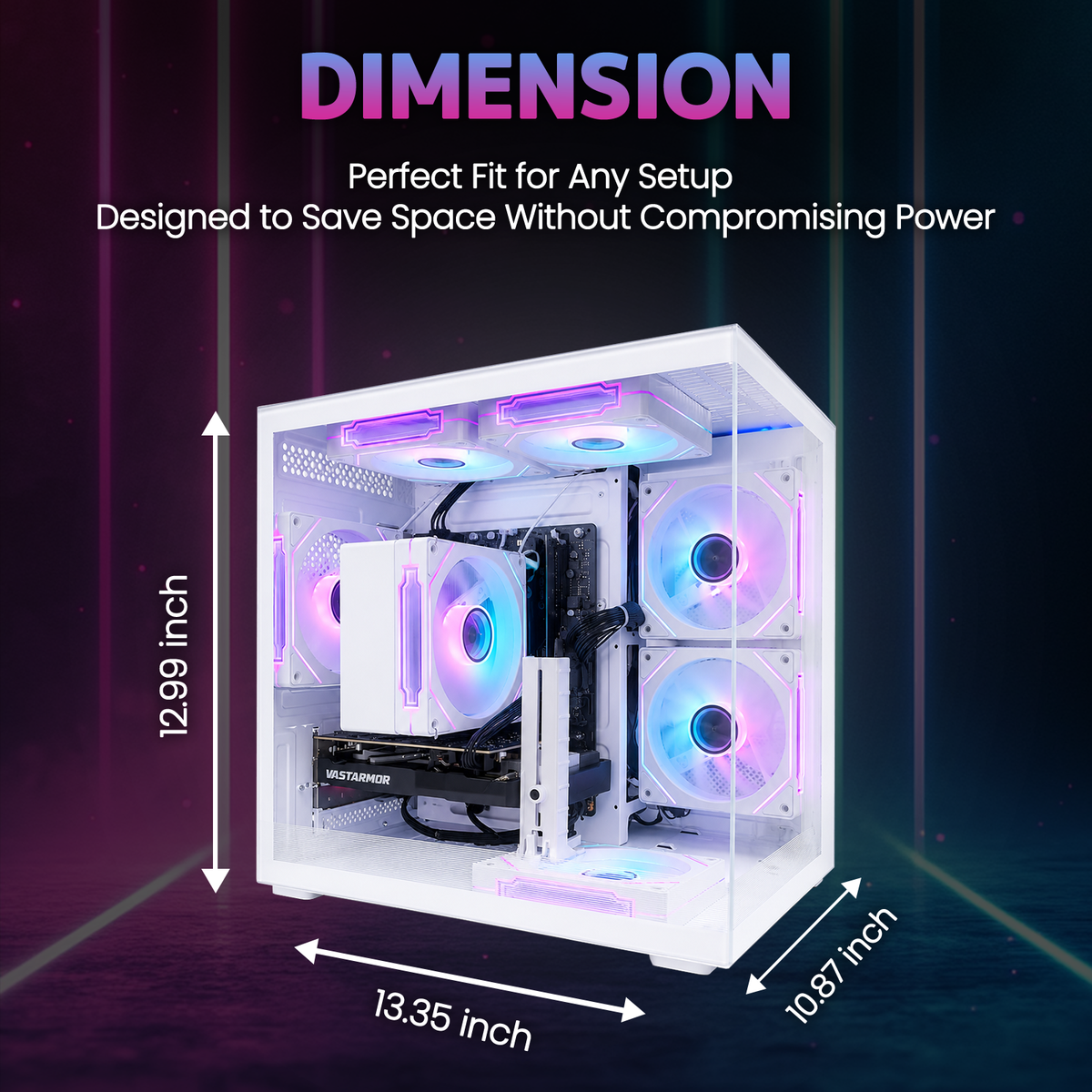 Suevery Gaming PC Desktop - AMD Ryzen 5 5500, Radeon RX 6500XT, DDR4 16GB , 512GB NVMe SSD, A520, WiFi 6, White