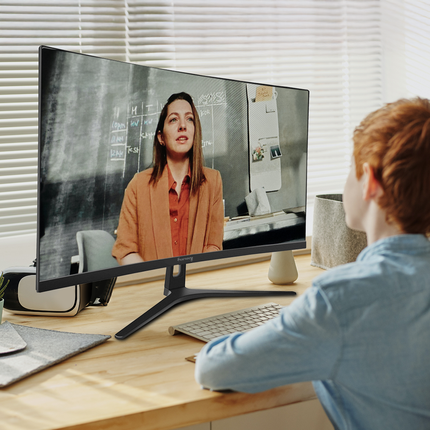 Suevery 27" Computer Monitor, FHD 1080P/100Hz Gaming Monitor, 1800R, 100% sRGB, Built-in Speakers, VGA/HDMI, Black