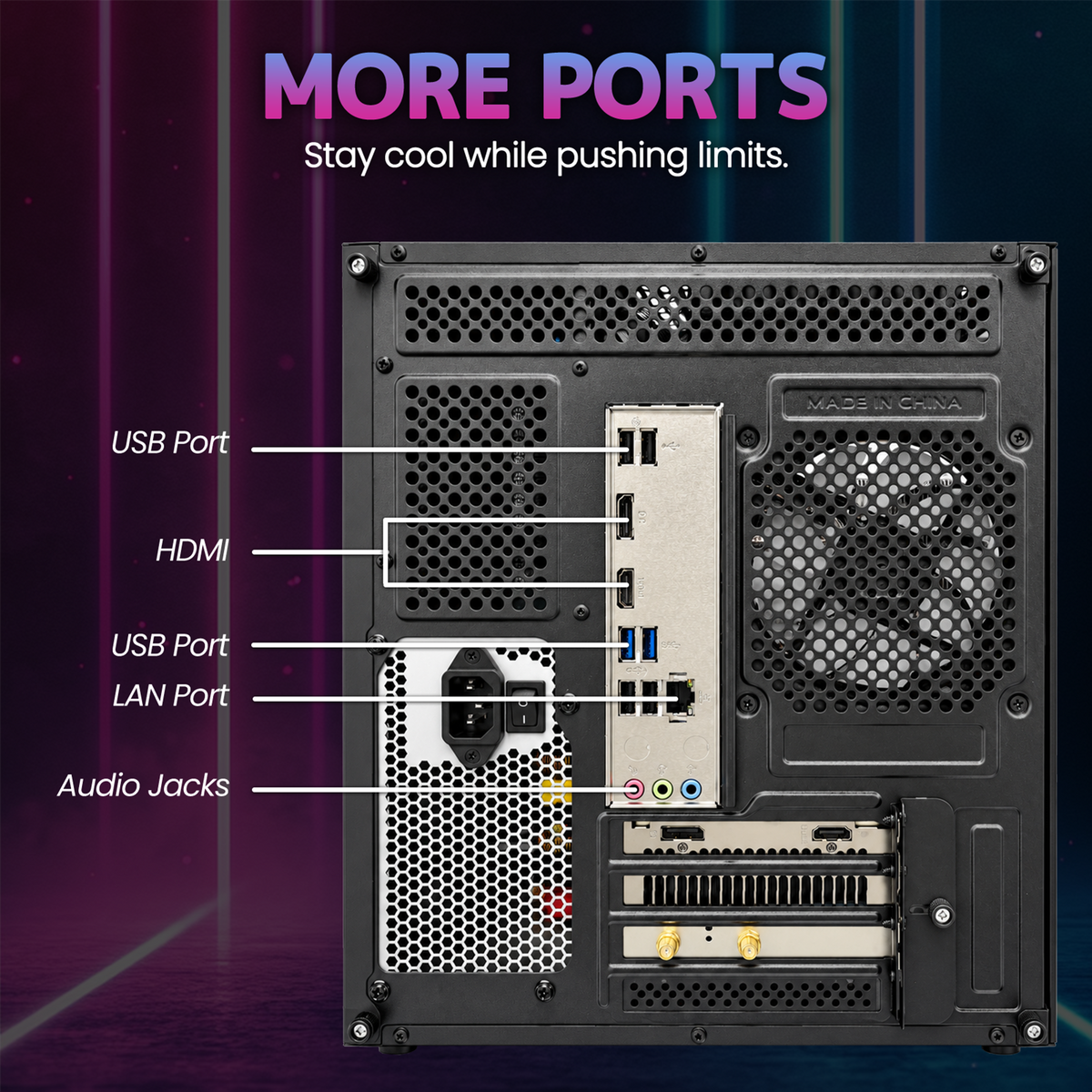 Suevery Gaming PC Desktop, AMD Ryzen 5 5500, RX 6500XT 4G, DDR4 16GB, 512G NVMe SSD, WiFi 6, RGB Lighting, Black