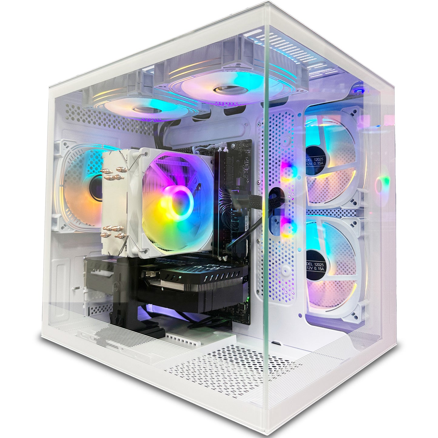 AMD Ryzen 7 5700X Gaming PC with B450 Motherboard, 32GB RAM, 1TB NVMe SSD, NVIDIA RTX 4060 8GB, WiFi 6, and RGB Lighting