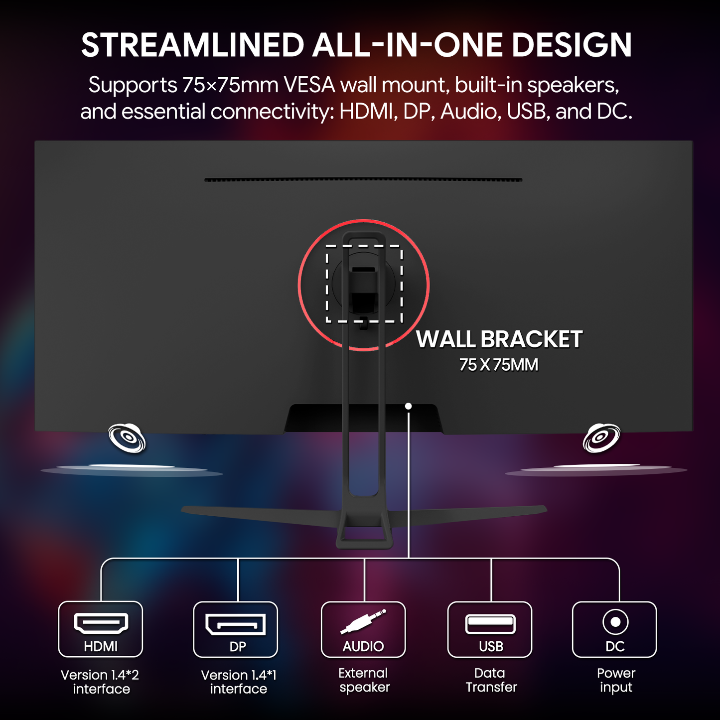 Suevery 34" IPS Computer Monitor, WQHD 1440P/120Hz Gaming Monitor, 120 sRGB, Built-in Speakers, HDMI/DP, Black