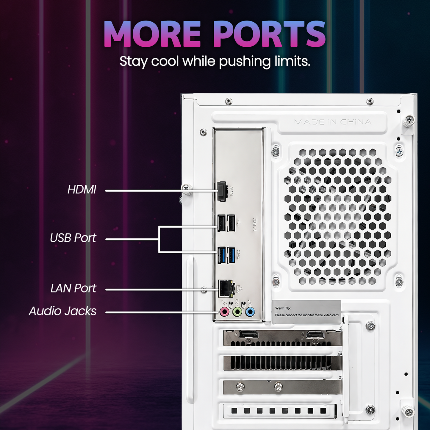Suevery Gaming PC Desktop, AMD Ryzen 5 5500, Radeon RX 6500XT 4GB, 16GB DDR4, 512GB NVMe 3.0 SSD, RGB Fans, White