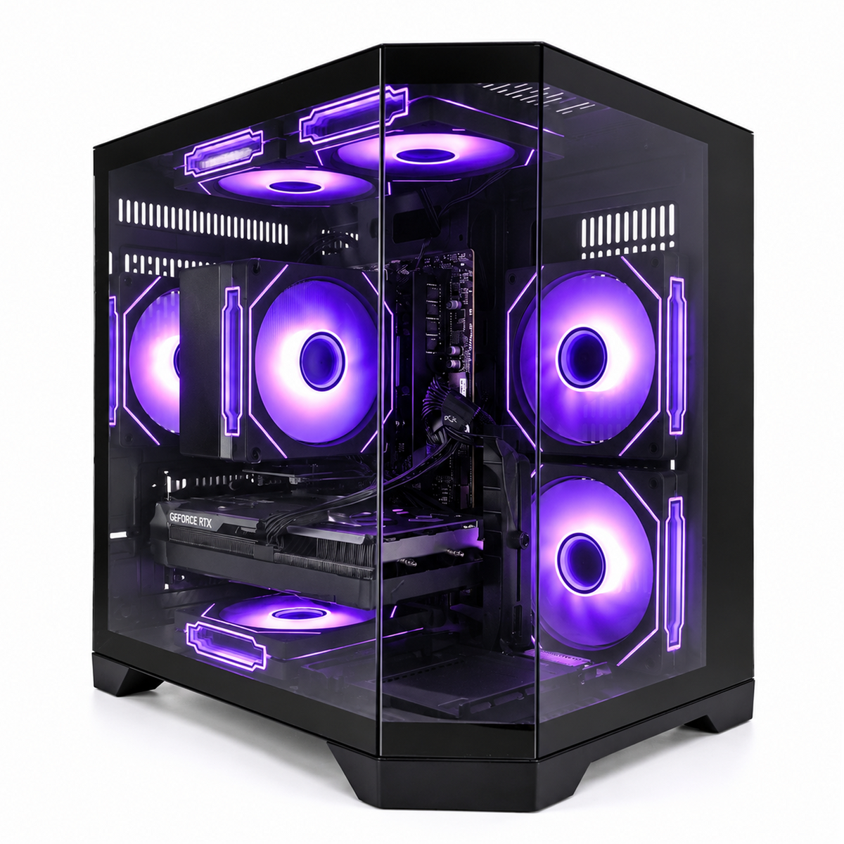 Suevery Gaming PC Desktop, AMD Ryzen 7 5700X, NVIDIA RTX 5060 8GB, 16GB DDR4 RAM, 1TB NVMe SSD, Wi-Fi 6, RGB Lighting, 650W, Black