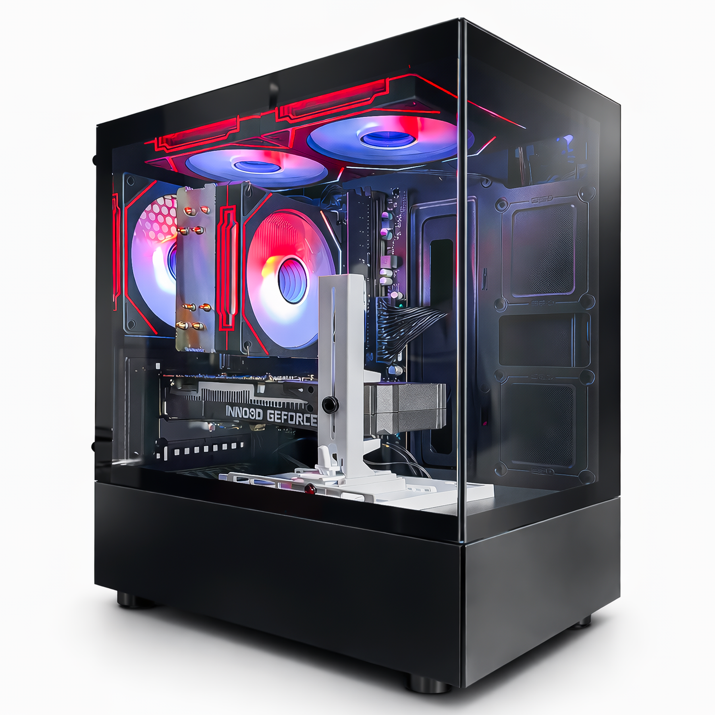 Suevery Gaming PC Desktop, AMD Ryzen 5 5500, RX 6500XT 4G, DDR4 16GB, 512G NVMe SSD, WiFi 6, RGB Lighting, Black
