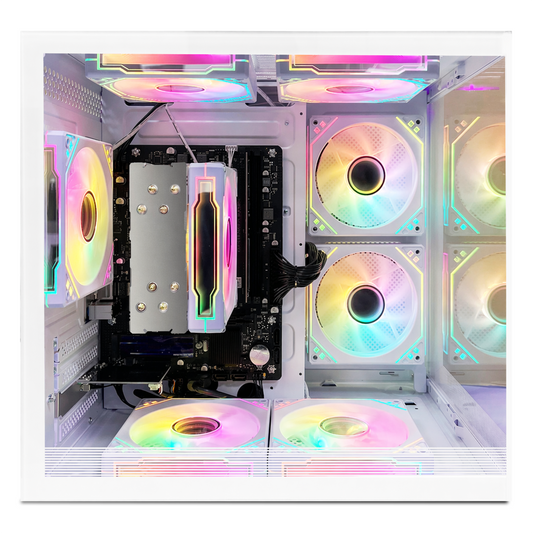 Suevery Desktop PC - AMD Ryzen 5 5600GT, 16GB DDR4 RAM, 512GB NVMe SSD, Wi-Fi 6, RGB Fan, 650W, White