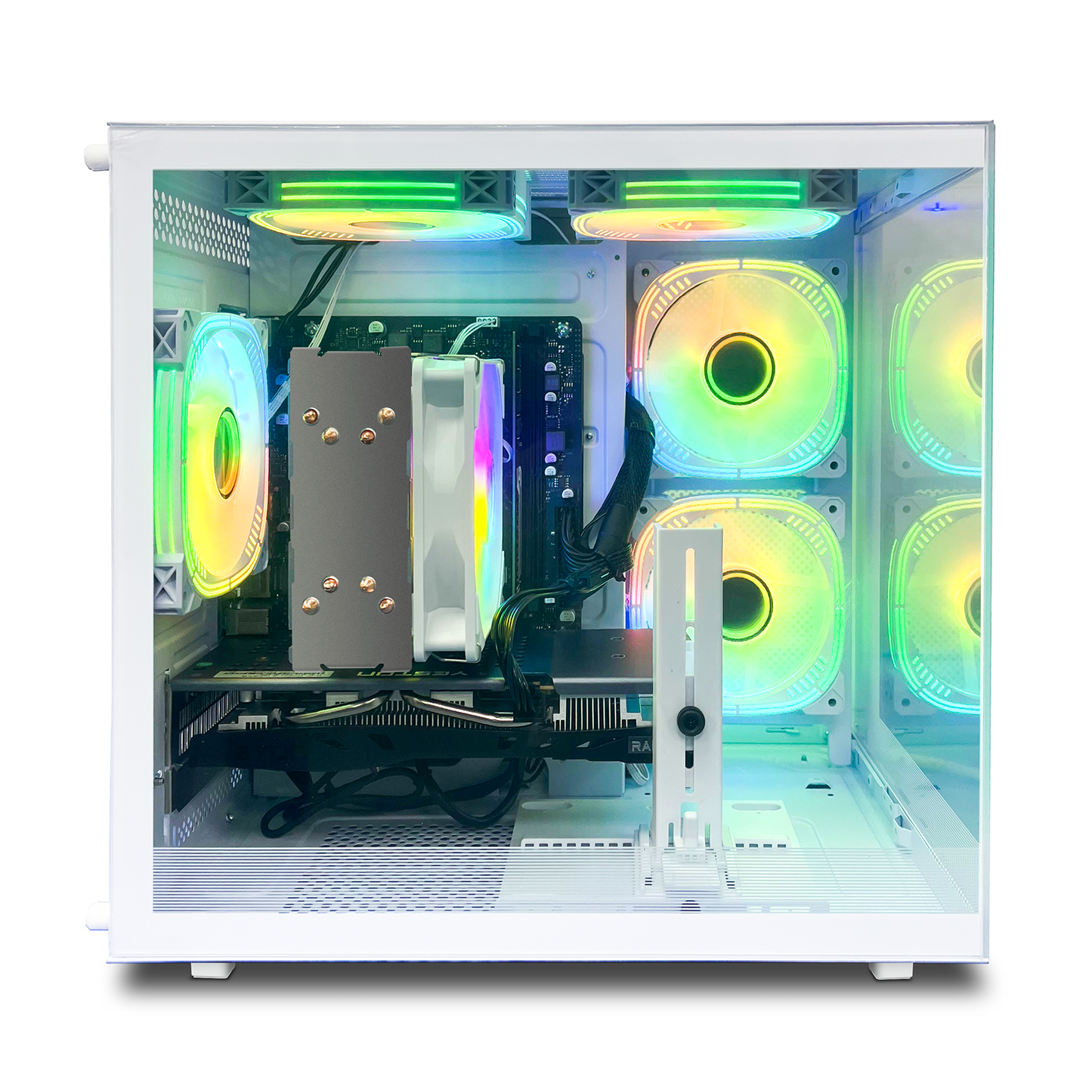 AMD Ryzen 5 5600 + Radeon RX 6500 Gaming PC with B450 Motherboard, 16GB DDR4 3200MHz, 1TB NVMe SSD, WiFi 6, 400W PSU, and RGB Lighting