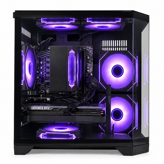 Suevery Gaming PC Desktop, AMD Ryzen 7 5700X, NVIDIA RTX 5060 8GB, 16GB DDR4 RAM, 1TB NVMe SSD, Wi-Fi 6, RGB Lighting, 650W, Black