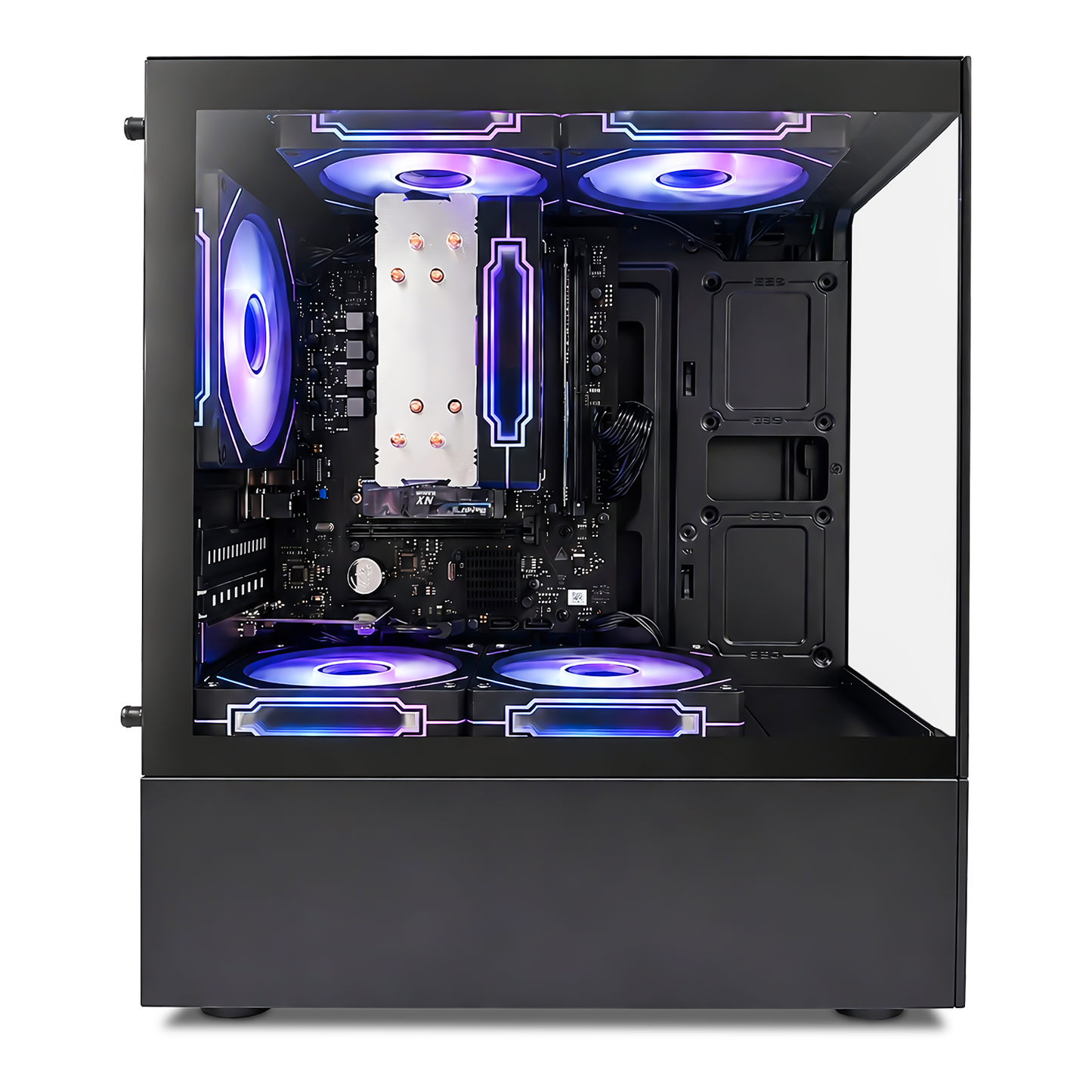 Suevery Gaming PC Desktop, AMD Ryzen 7 4700LE, Radeon RX 6500 XT 4GB, 16GB DDR4 RAM, 512GB SSD, WiFi 6, RGB Lighting, Black