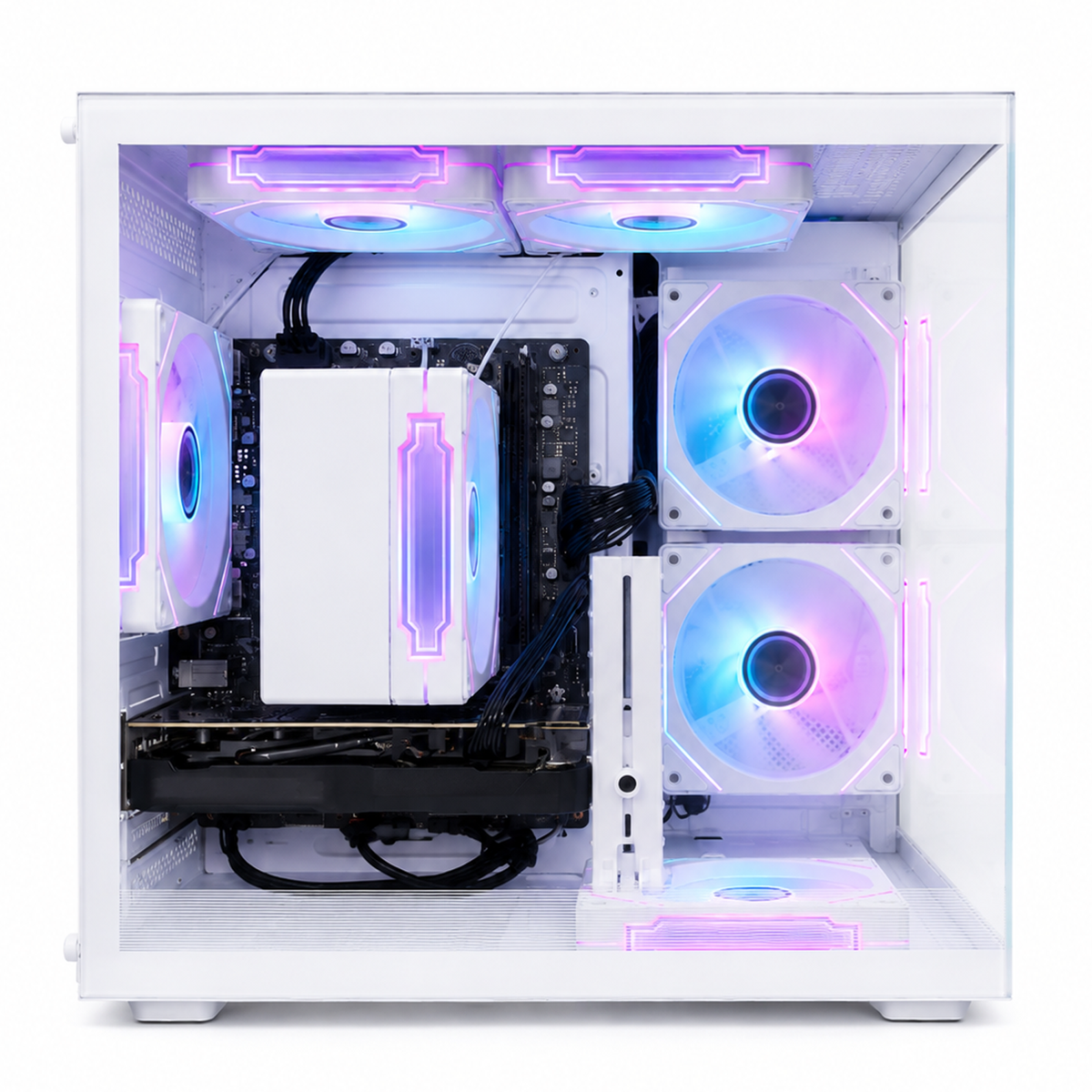 Suevery Gaming PC Desktop - AMD Ryzen 5 5500, Radeon RX 6500XT, DDR4 16GB , 512GB NVMe SSD, A520, WiFi 6, White
