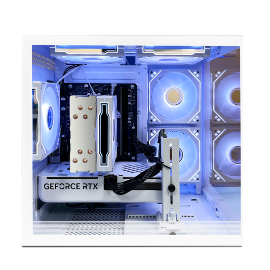 Suevery Gaming PC Desktop - AMD Ryzen 7 5700X, NVIDIA RTX 5060 8GB, 16GB DDR4, 1TB NVMe SSD, RGB lighting, Wi-Fi 6, White