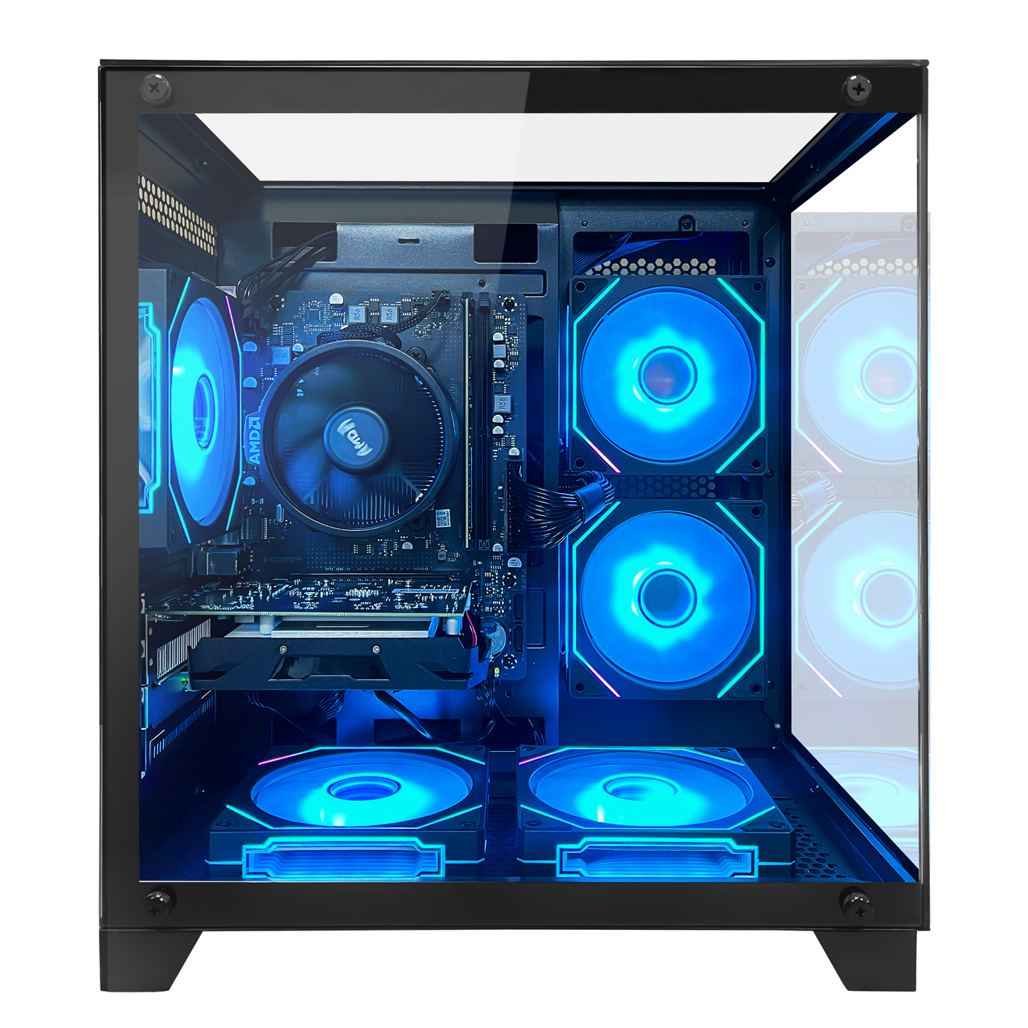 Suevery Gaming PC Desktop, AMD Ryzen 7 5700X, NVIDIA RTX 5060 8GB, 16GB DDR4 RAM, 1TB NVMe SSD, Wi-Fi 6, RGB Lighting, 650W, Black