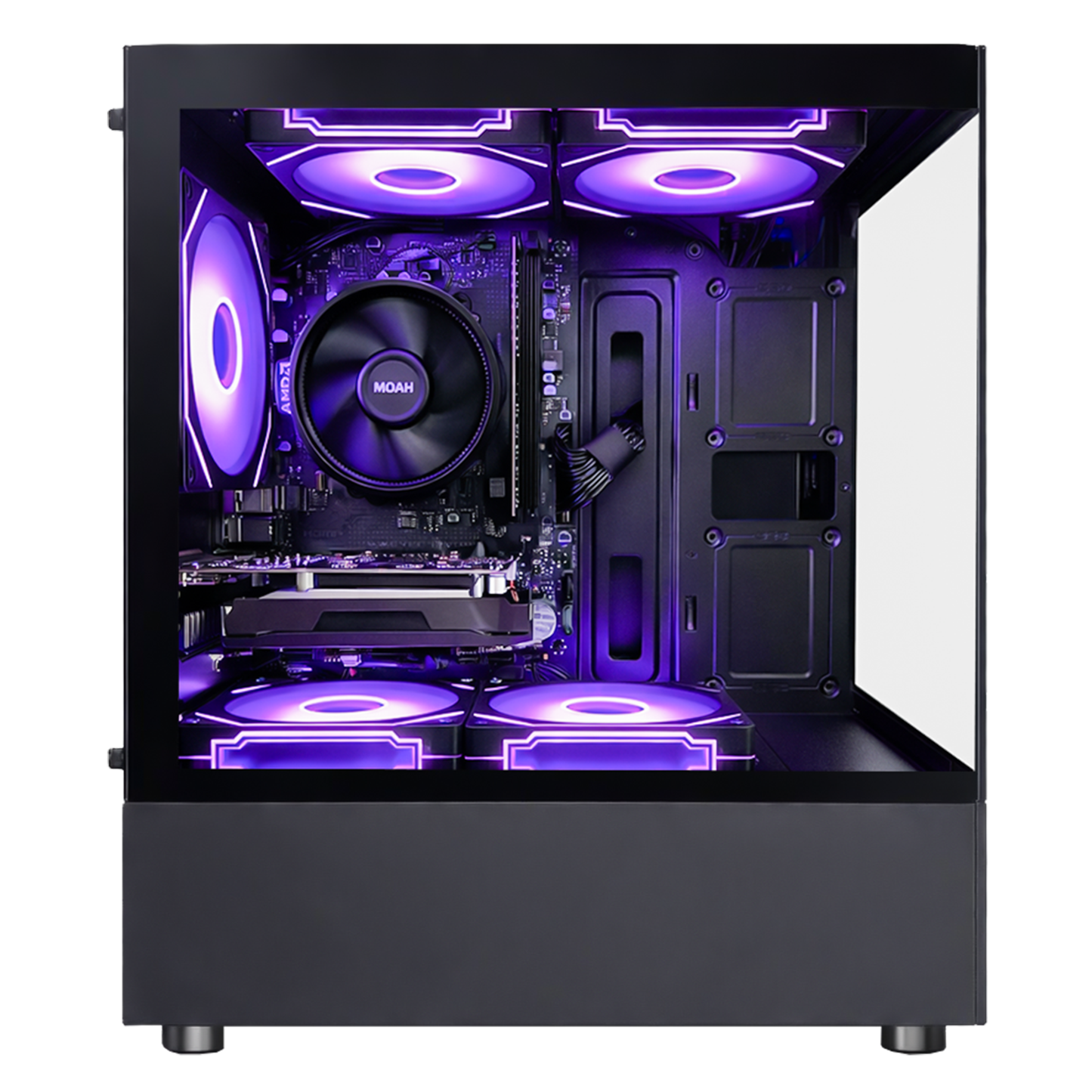 Suevery Gaming PC Desktop - AMD Ryzen 5 3500X, Radeon RX 560, 16GB DDR4 RAM, 512GB NVMe SSD, WiFi 6, RGB Lighting, Black