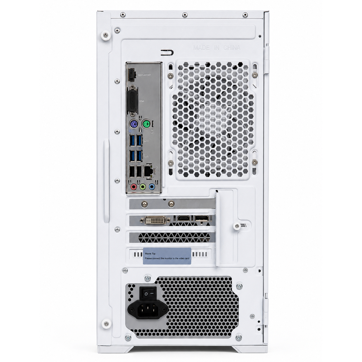 Suevery Gaming PC Desktop, AMD Ryzen 7, RTX 3050 6GB, DDR4 RAM 16GB, 512GB SSD, WiFi, RGB Lighting, White