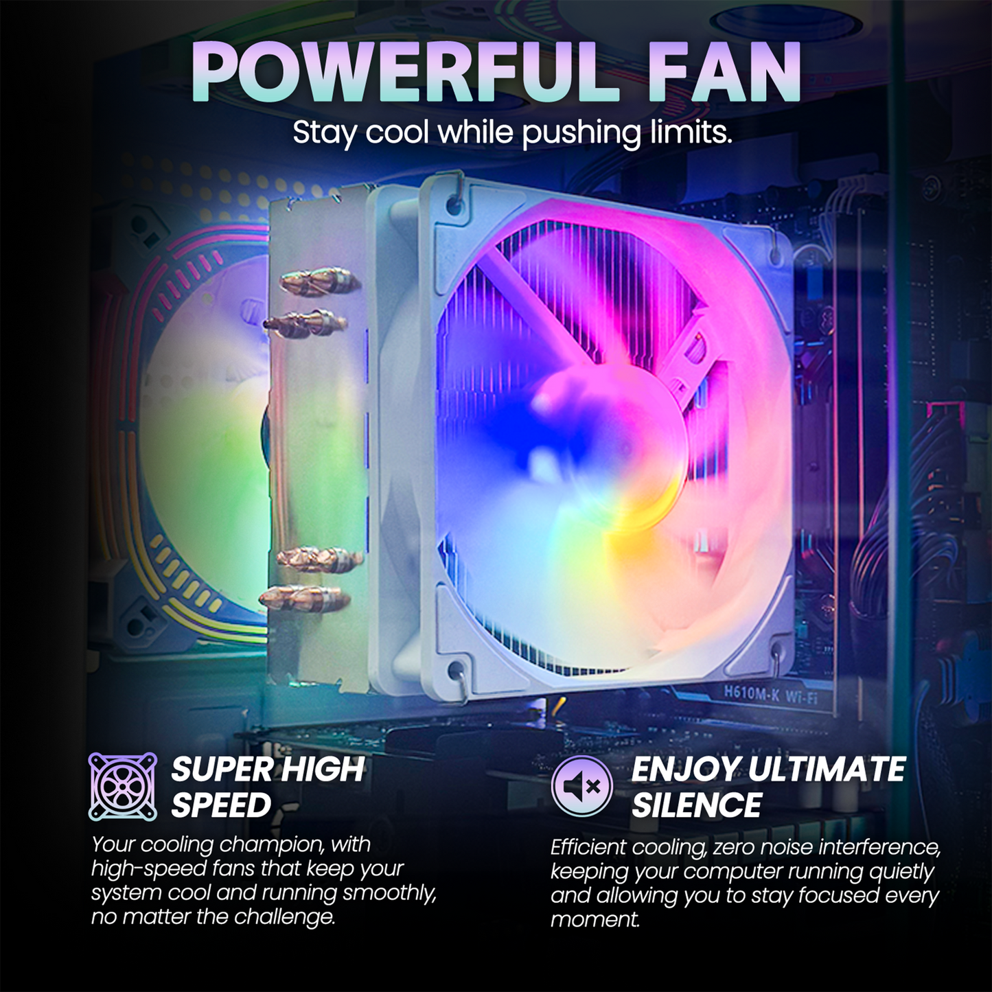 Suevery Gaming PC Desktop, AMD Ryzen 5 4500, RX 6500XT 4G, DDR4 16G , 512GB NVMe SSD, WiFi 6, RGB Fans,  White