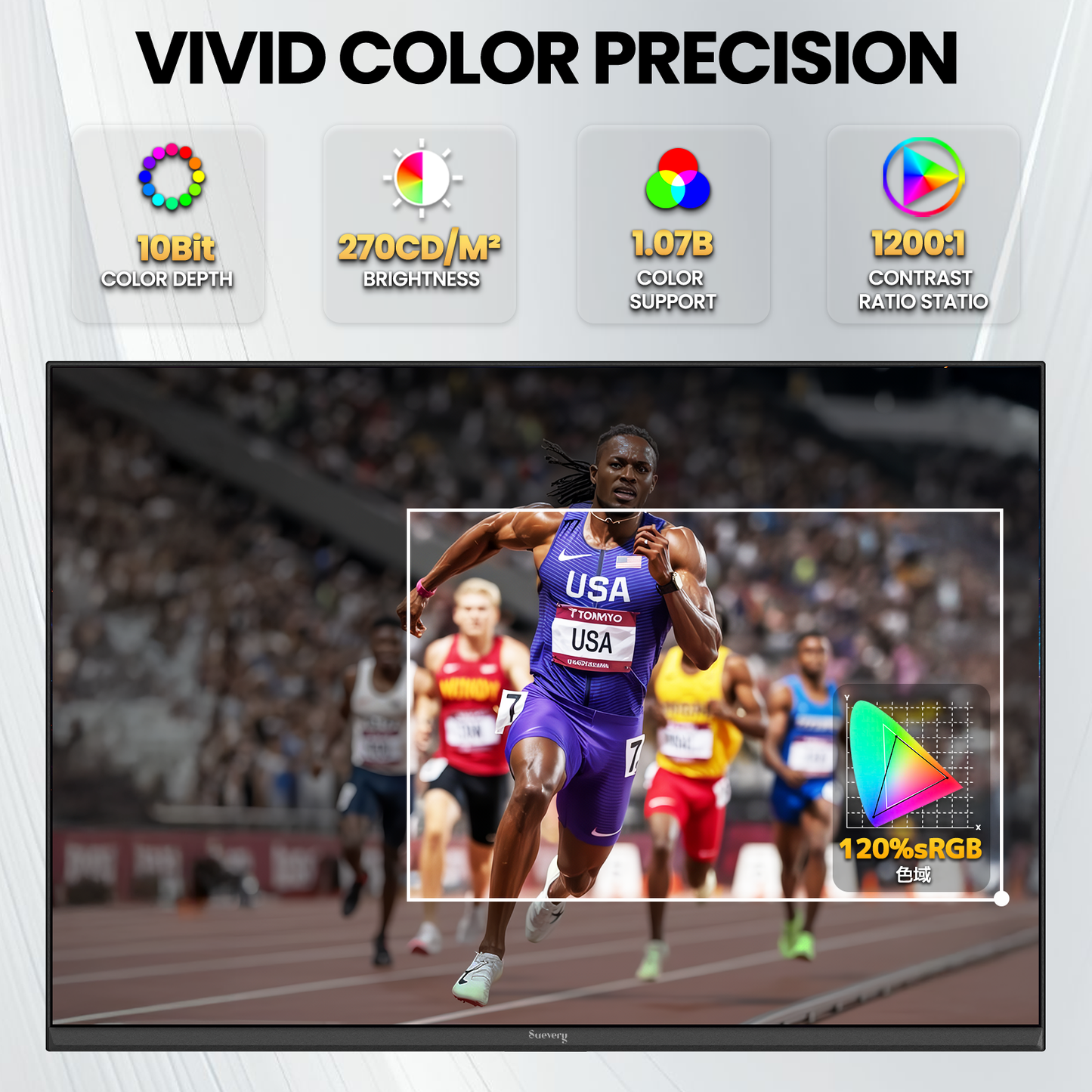 Suevery 28" 4K UHD IPS Computer Monitor, 3840×2560, 120% sRGB, FreeSync, Built-in Speakers, HDMI/DP, Wall Mount, Black