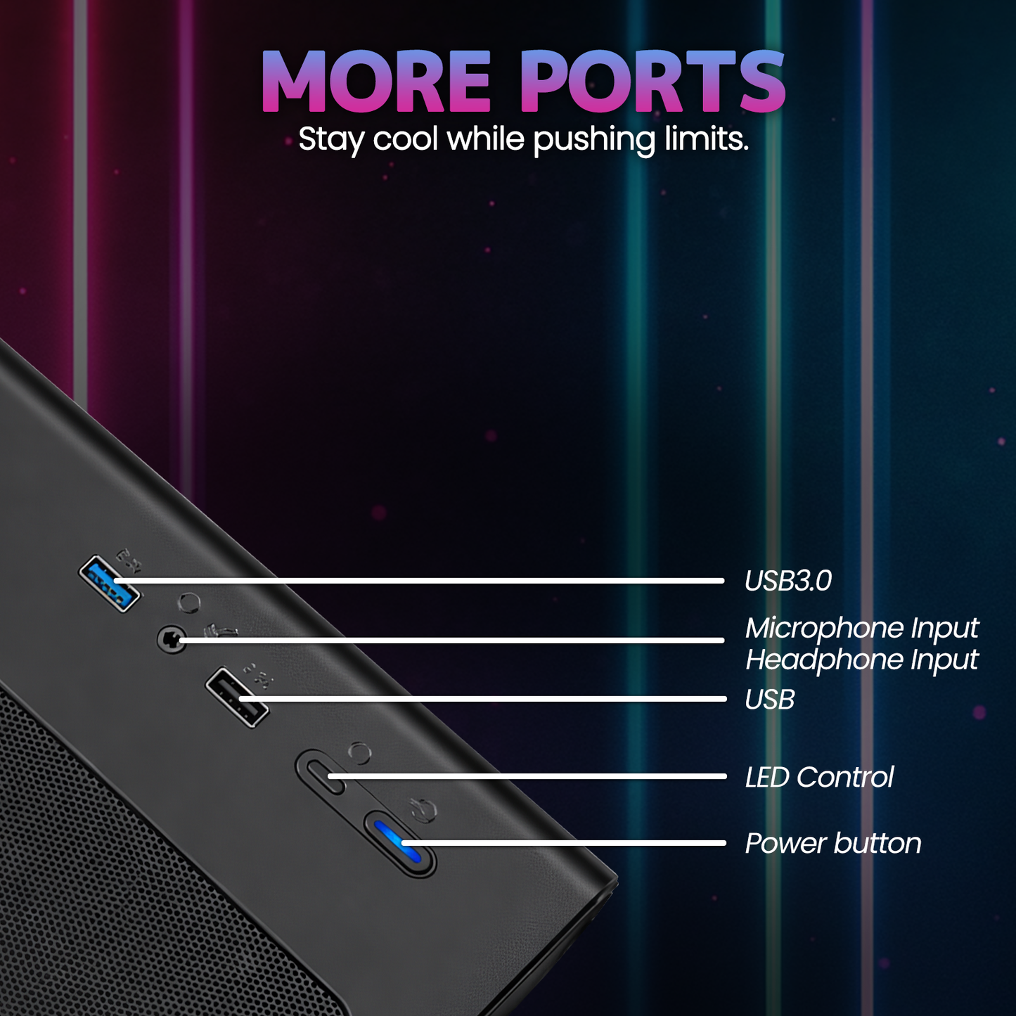 Suevery PC Desktop Computer, AMD Ryzen 7, Radeon RX 560 4G, DDR4 RAM 16G, 512GB SSD, WiFi 6, RGB Lighting, Black