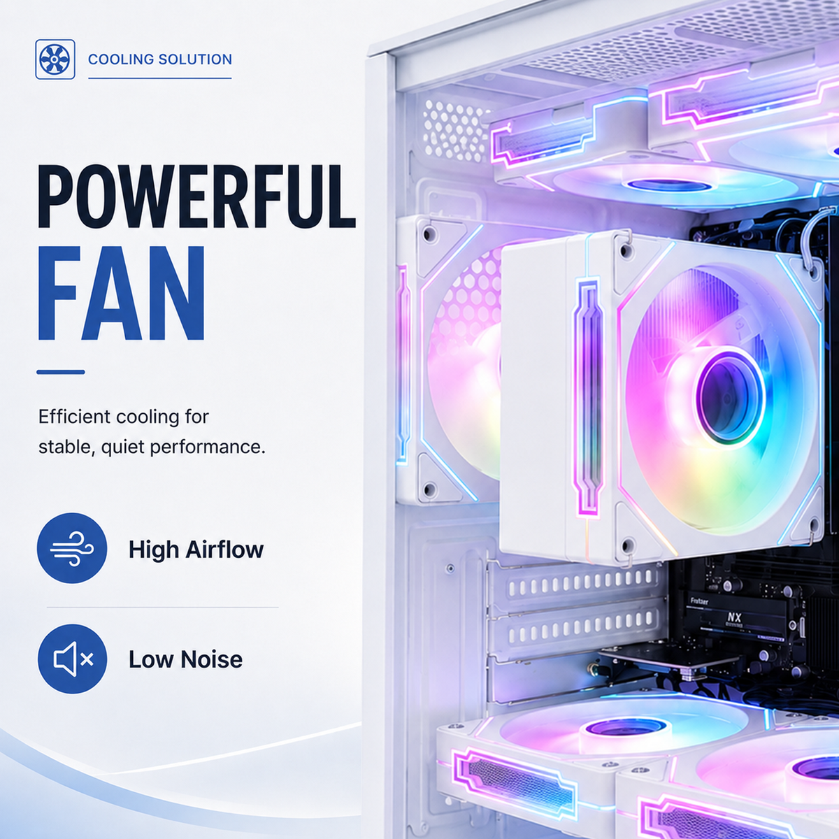 Suevery Desktop PC Computer, AMD Ryzen 5 3400G up to 4.2GHz, 8GB DDR4 RAM, RGB Lighting, WiFi 6, White