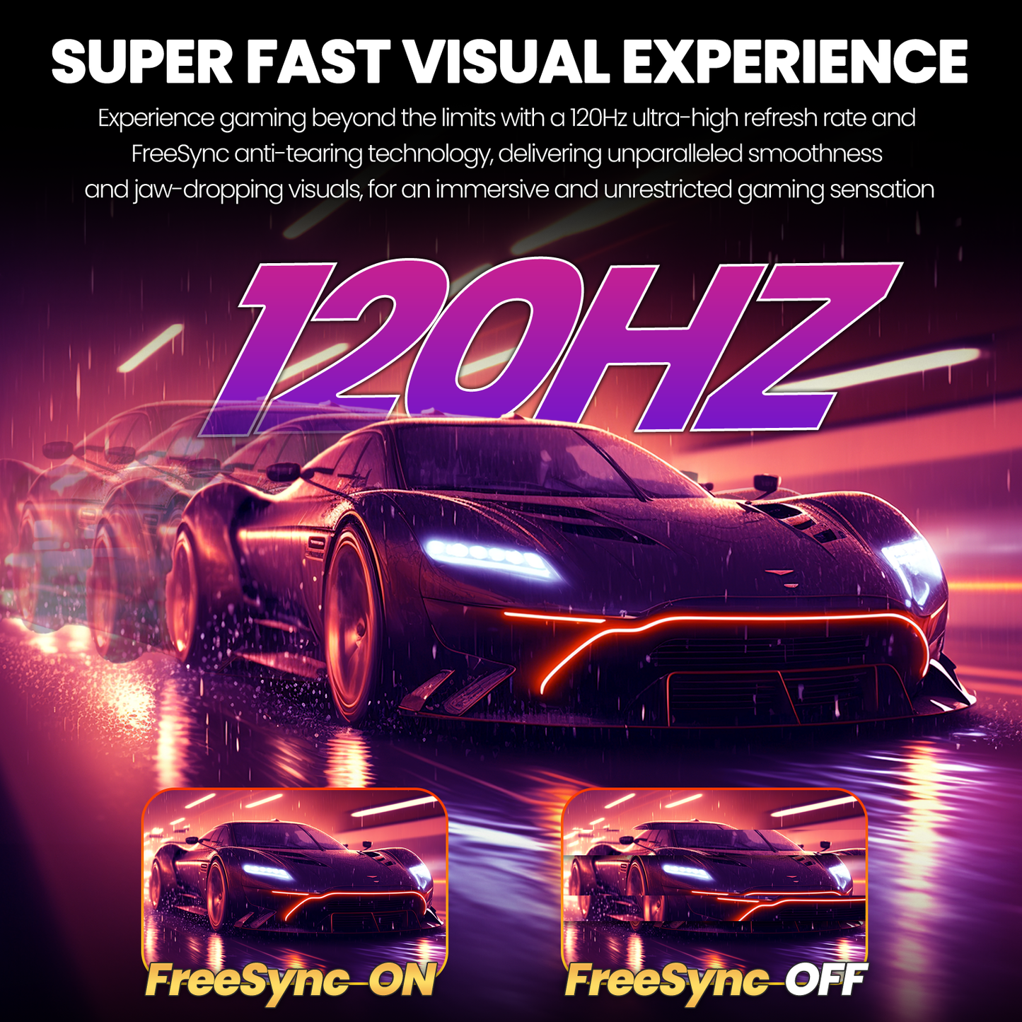 Suevery 34" IPS Computer Monitor, WQHD 1440P/120Hz Gaming Monitor, 120 sRGB, Built-in Speakers, HDMI/DP, Black