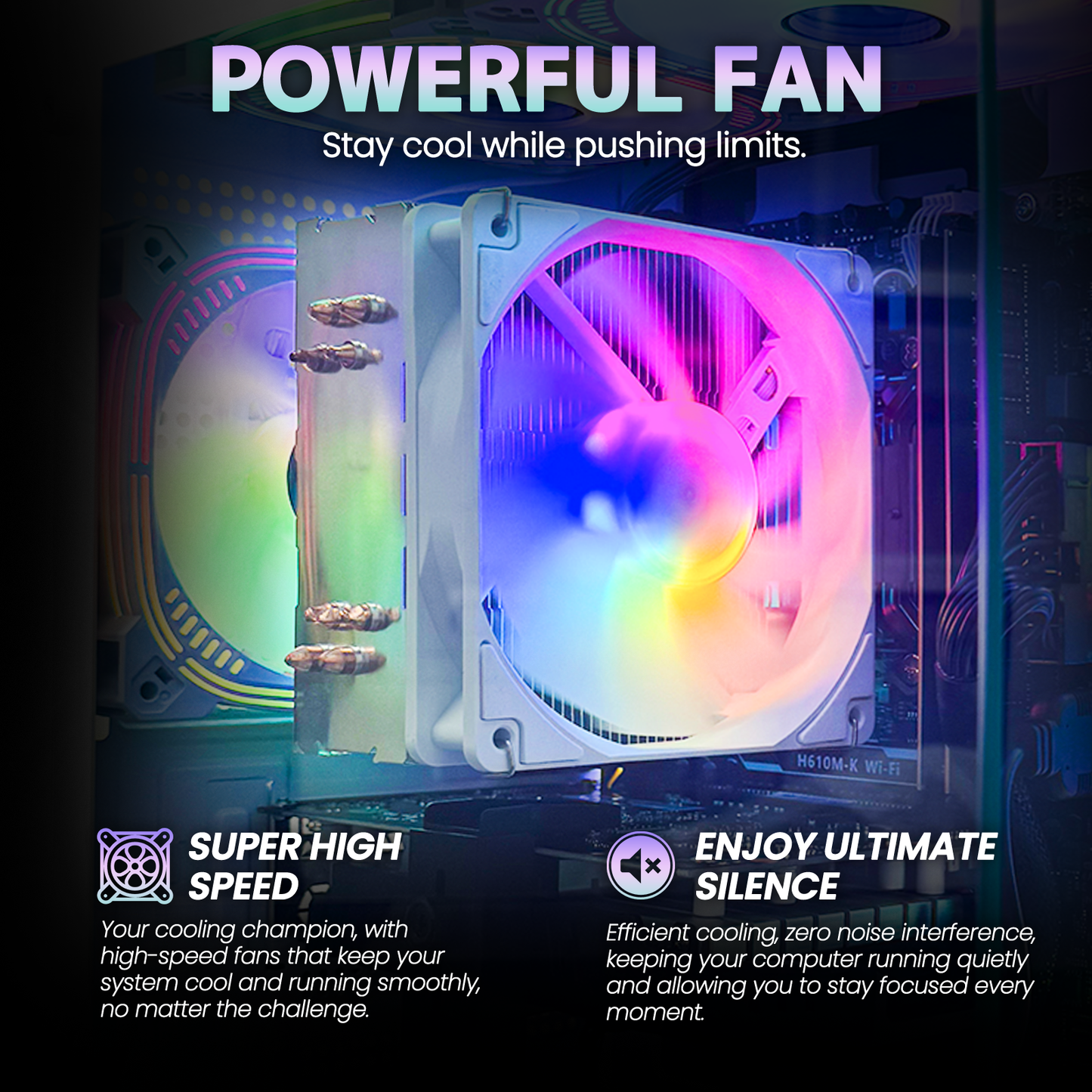 Suevery Gaming PC Desktop, AMD Ryzen 7, RTX 3050 6GB, DDR4 RAM 16GB, 512GB SSD, WiFi, RGB Lighting, White