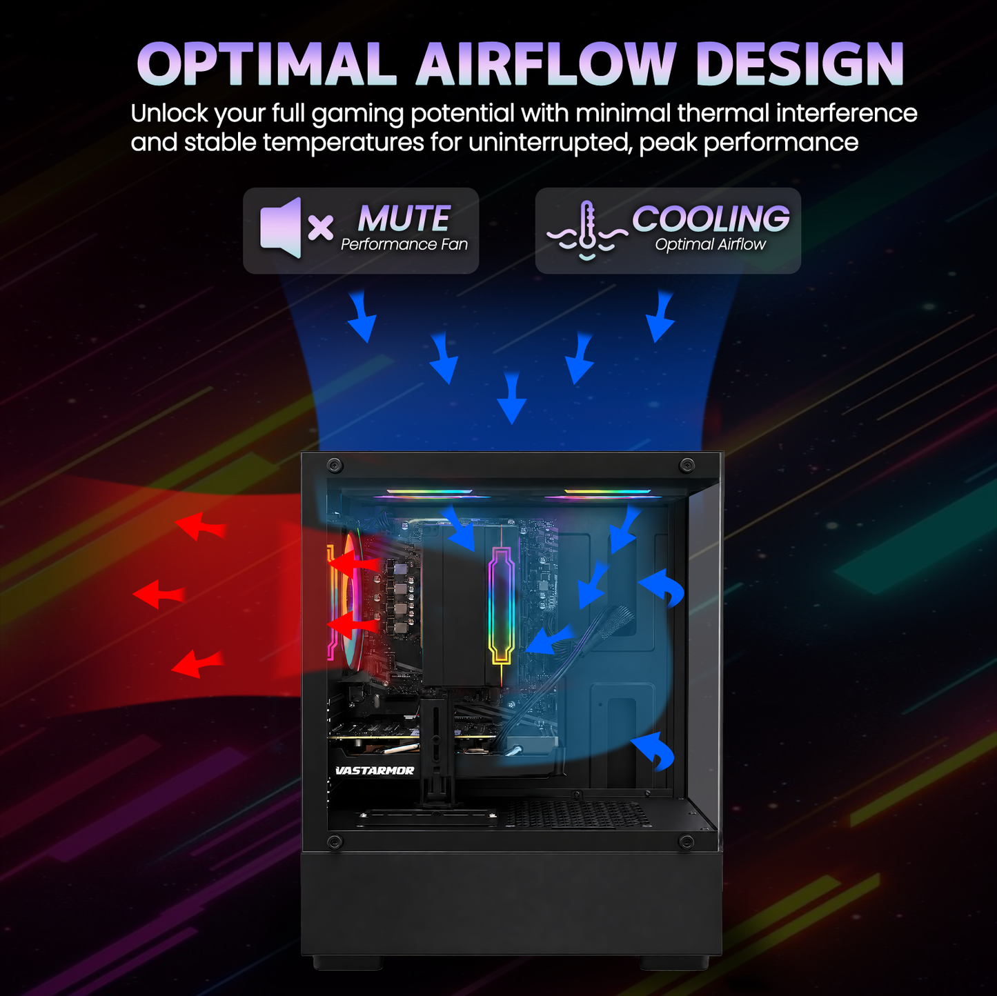 Suevery Gaming PC Desktop, AMD Ryzen 7, Radeon RX 6500XT 4G, DDR4 RAM 16GB , 512GB SSD, WiFi 6, RGB Lighting, Black
