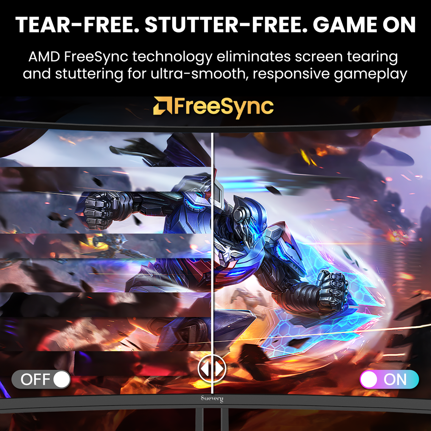 Suevery 34" 240Hz Curved Gaming Monitor, WQHD 3440x1440P, 1500R, 120% sRGB, Built-in Speakers, FreeSync, HDMI/DP, Black