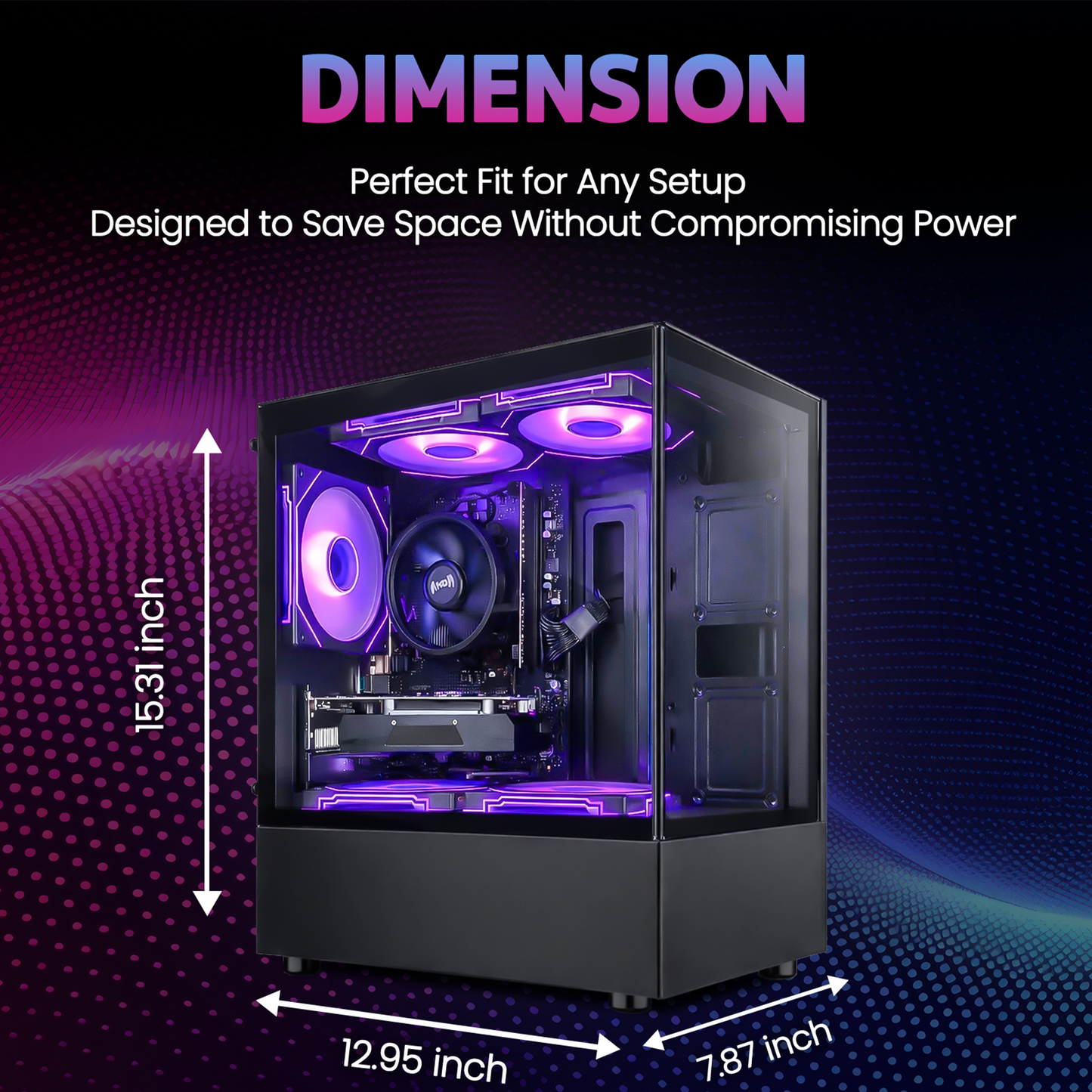Suevery Gaming PC Desktop - AMD Ryzen 5 3500X, Radeon RX 560, 16GB DDR4 RAM, 512GB NVMe SSD, WiFi 6, RGB Lighting, Black