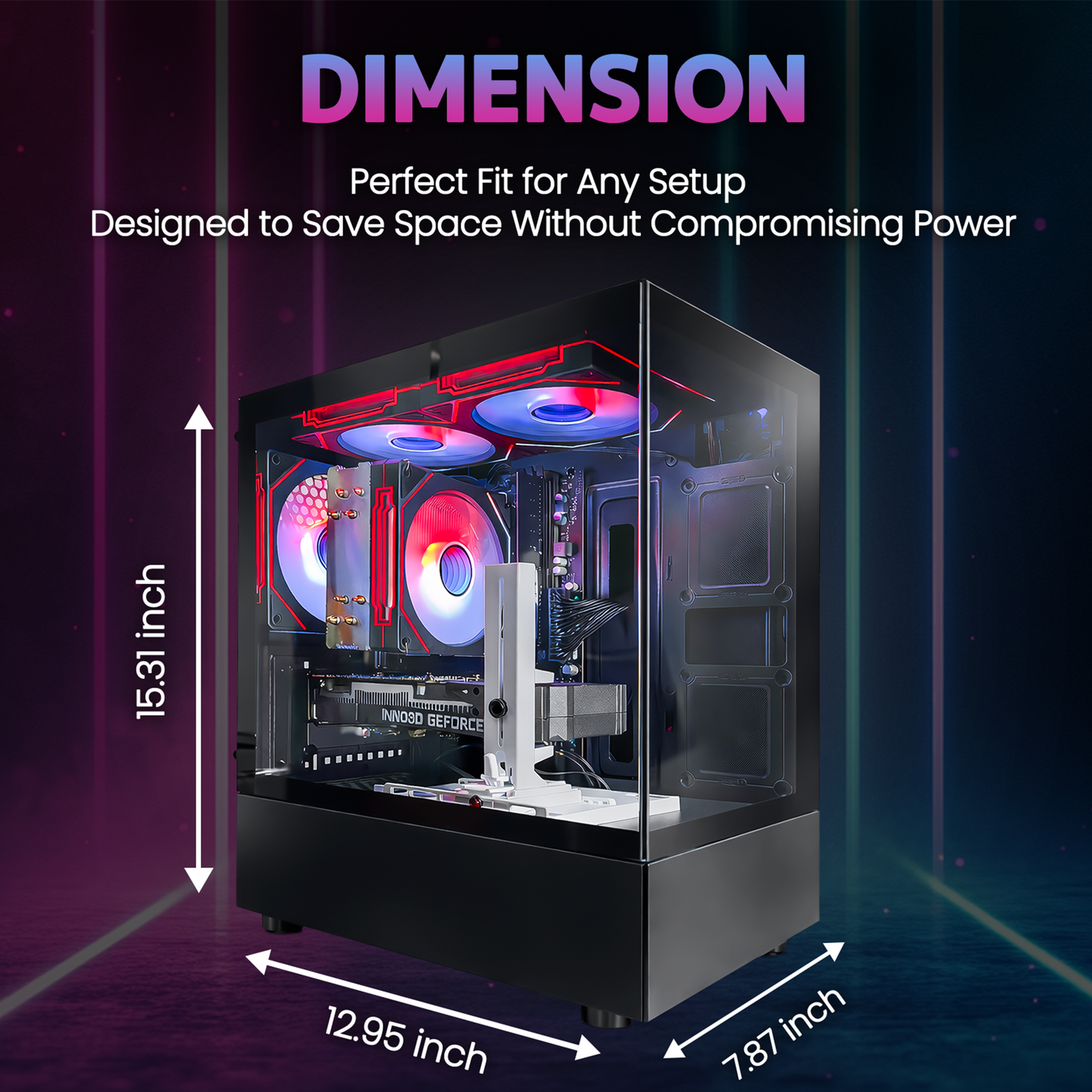 Suevery Gaming PC Desktop, AMD Ryzen 5 5500, RX 6500XT 4G, DDR4 16GB, 512G NVMe SSD, WiFi 6, RGB Lighting, Black