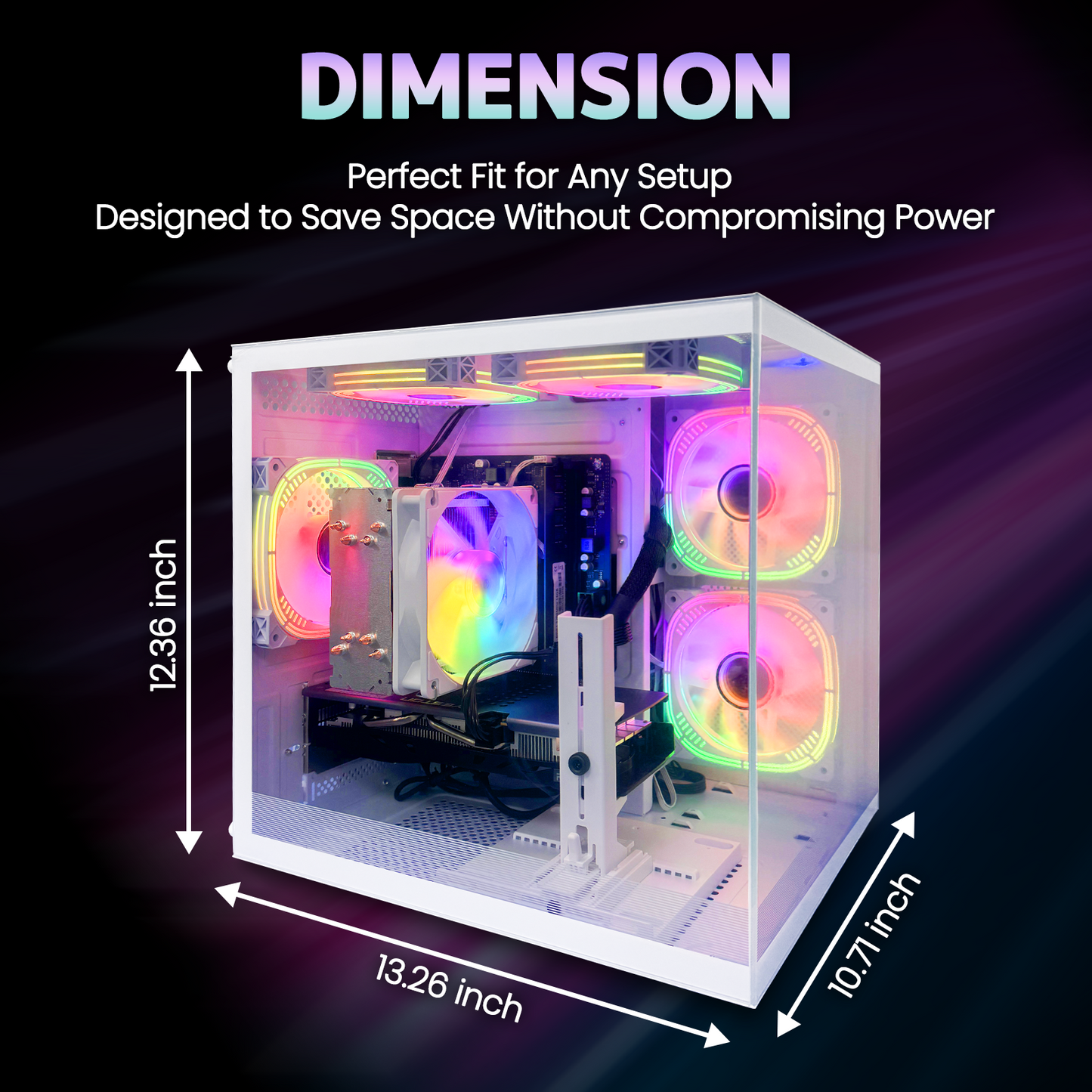 AMD Ryzen 5 5600 + Radeon RX 6500 Gaming PC with B450 Motherboard, 16GB DDR4 3200MHz, 1TB NVMe SSD, WiFi 6, 400W PSU, and RGB Lighting
