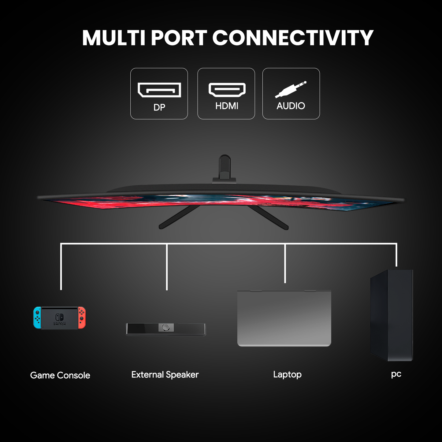 Suevery 24" 200Hz Gaming Monitor, IPS 1080p FHD Computer Monitor, Built-in Speakers, 120% sRGB, FreeSync, Blue Light Filter, Wall Mountable, HDMI/DP, Black
