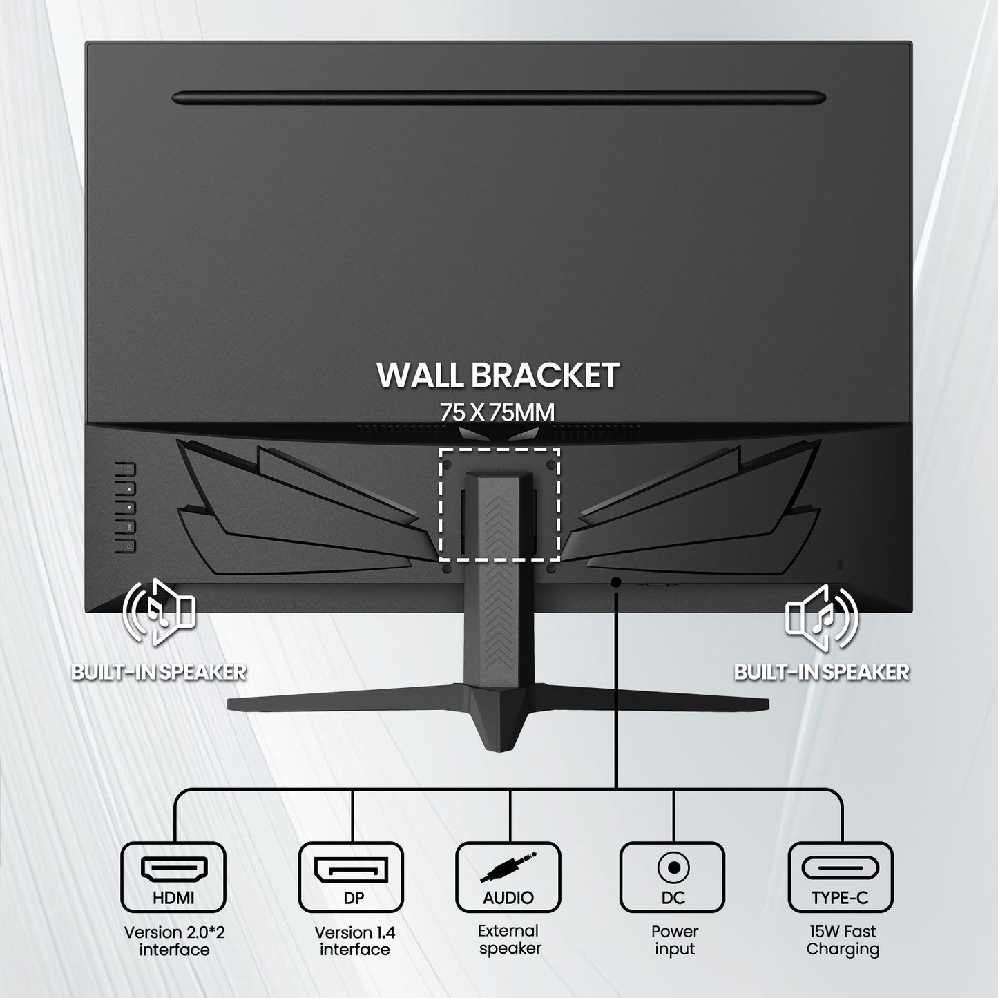 Suevery 28" 4K UHD IPS Computer Monitor, 3840×2560, 120% sRGB, FreeSync, Built-in Speakers, HDMI/DP, Wall Mount, Black