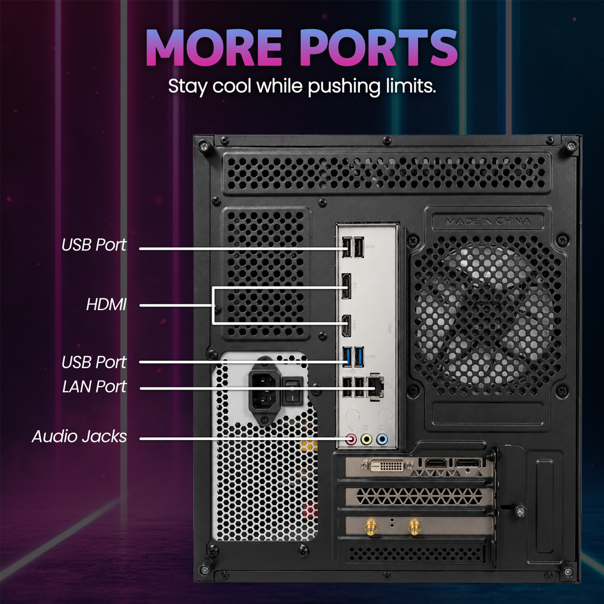 Suevery Gaming PC Desktop, AMD Ryzen 5 5500, RTX 3050 8GB, 16GB DDR4 3200MHz, 512GB NVMe SSD, RGB Fans, Black