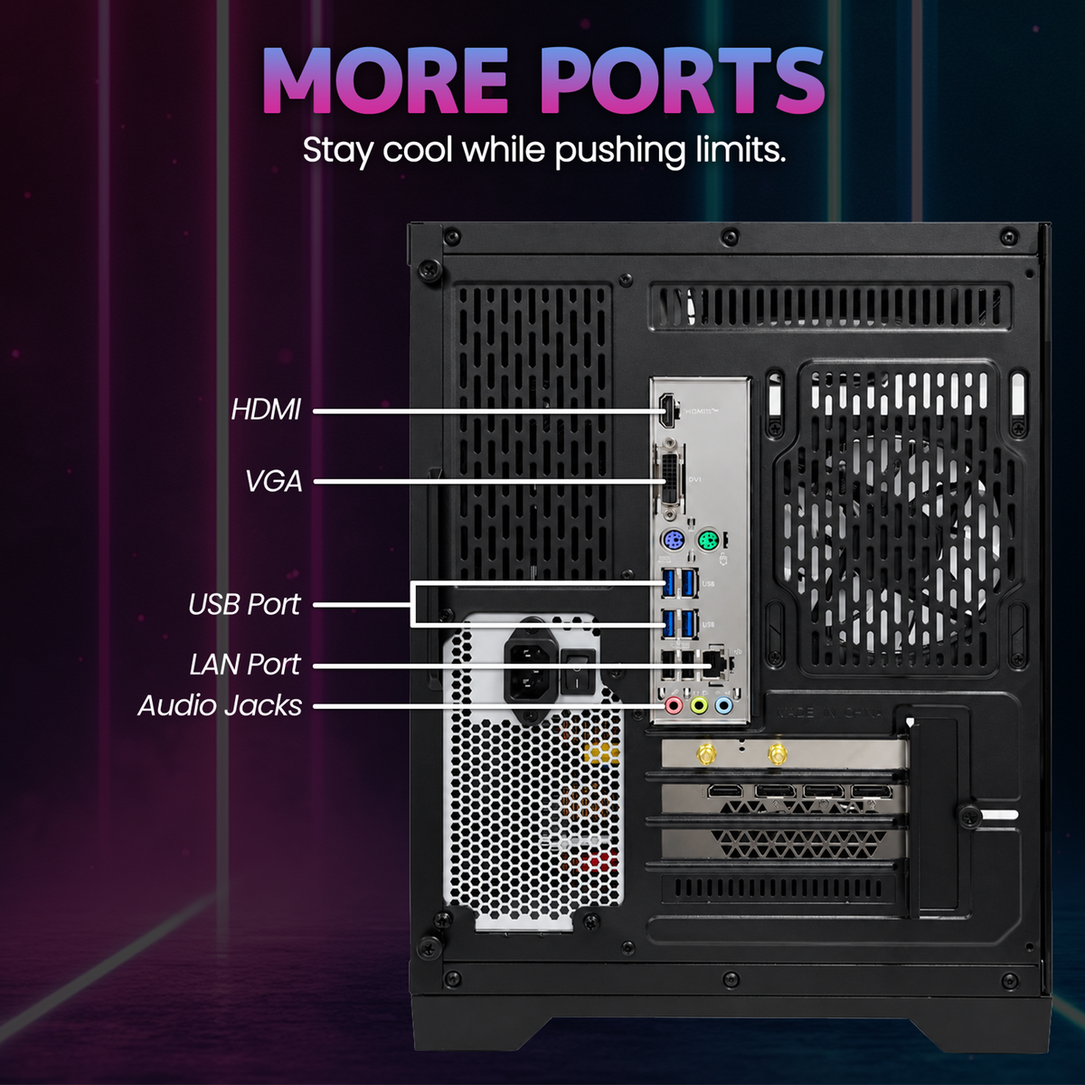 Suevery Gaming PC Desktop, AMD Ryzen 7 5700X, NVIDIA RTX 5060 8GB, 16GB DDR4 RAM, 1TB NVMe SSD, Wi-Fi 6, RGB Lighting, 650W, Black