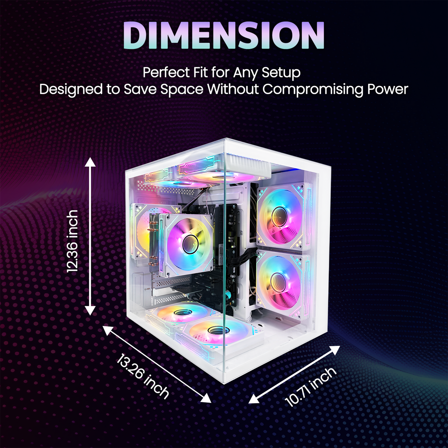 Suevery Desktop PC - AMD Ryzen 5 5600GT, 16GB DDR4 RAM, 512GB NVMe SSD, Wi-Fi 6, RGB Fan, 650W, White