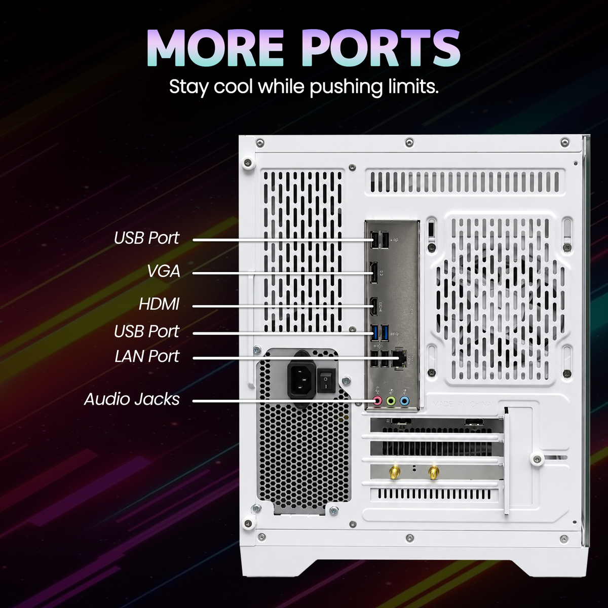 Suevery Gaming PC Desktop, AMD Ryzen 5 4500, RX 6500XT 4G, DDR4 16G , 512GB NVMe SSD, WiFi 6, RGB Fans,  White