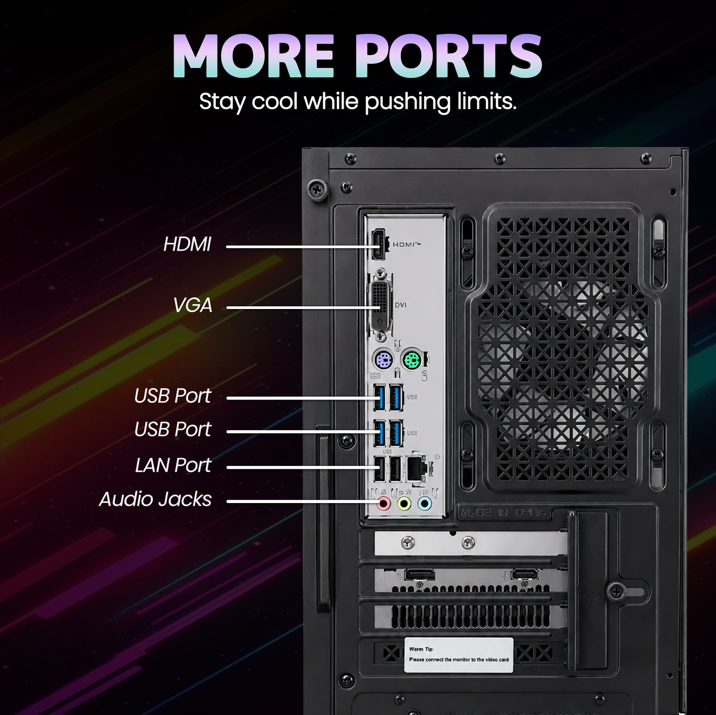 Suevery Gaming PC Desktop, AMD Ryzen 7, Radeon RX 6500XT 4G, DDR4 RAM 16GB , 512GB SSD, WiFi 6, RGB Lighting, Black
