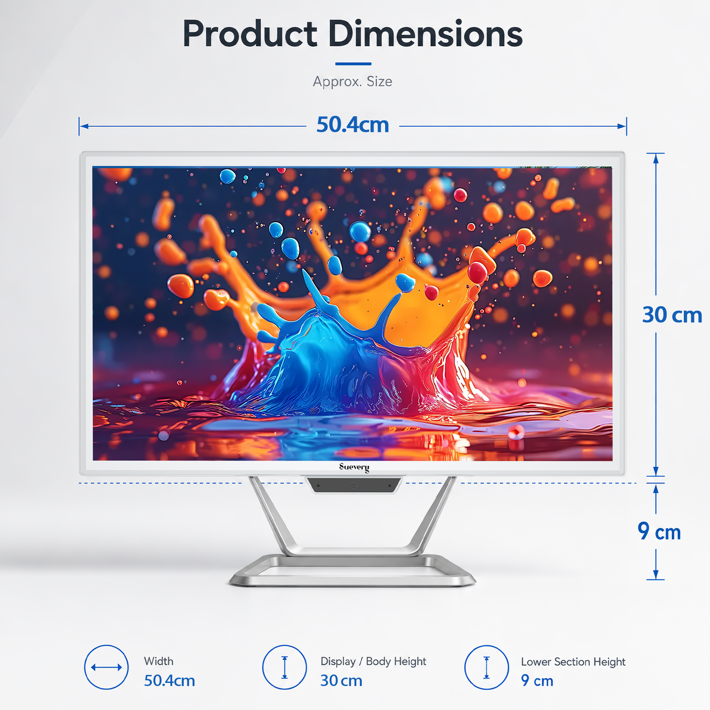 Suevery 21.5 Inch All-in-One PC Desktop, Core i5 16GB RAM 256G SSD, 22" FHD 1080P Display Computer, WiFi 6 HDMI USB, HD Webcam, Compact AIO for Home Office Business Daily Use with Keyboard & Mouse