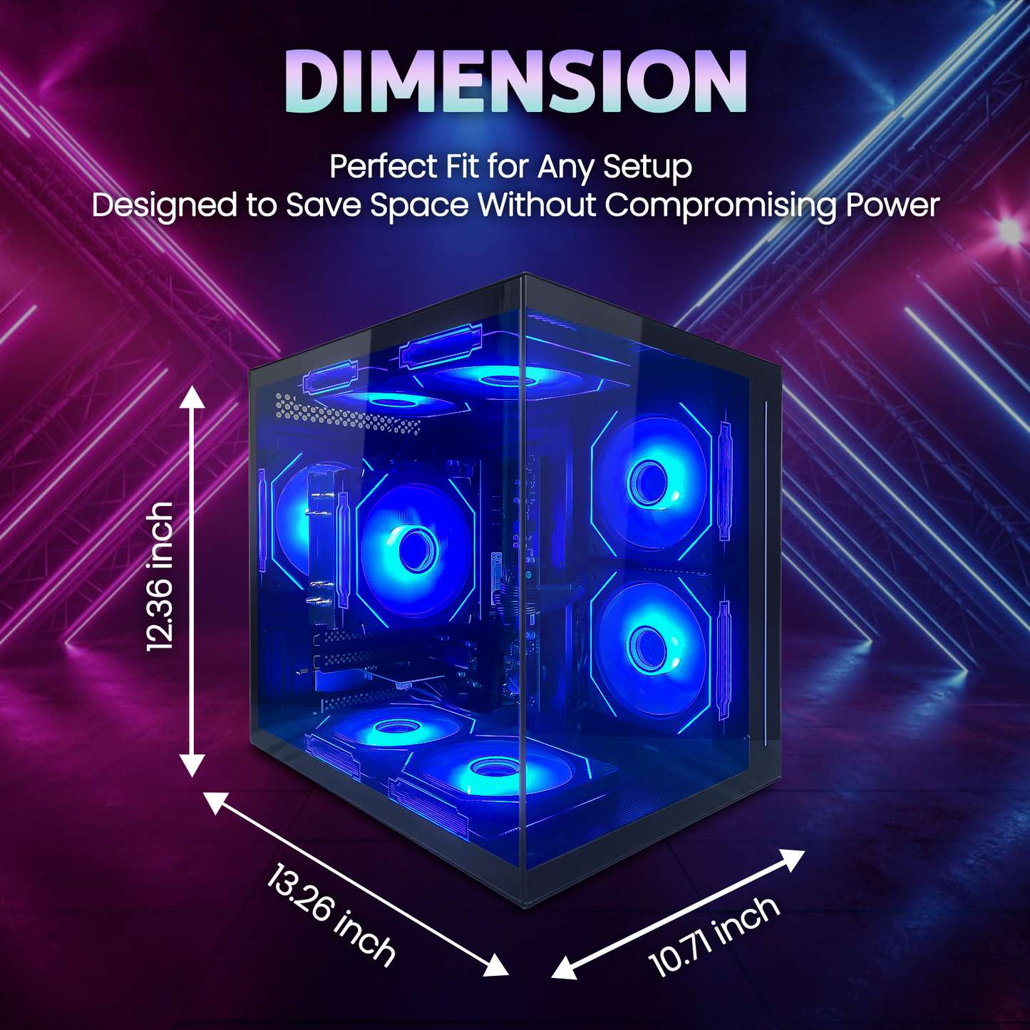 Suevery Gaming PC - AMD Ryzen 5 5600GT, 16GB DDR4 RAM, 512GB NVMe SSD, Wi-Fi 6, 650W, RGB Fans, Black