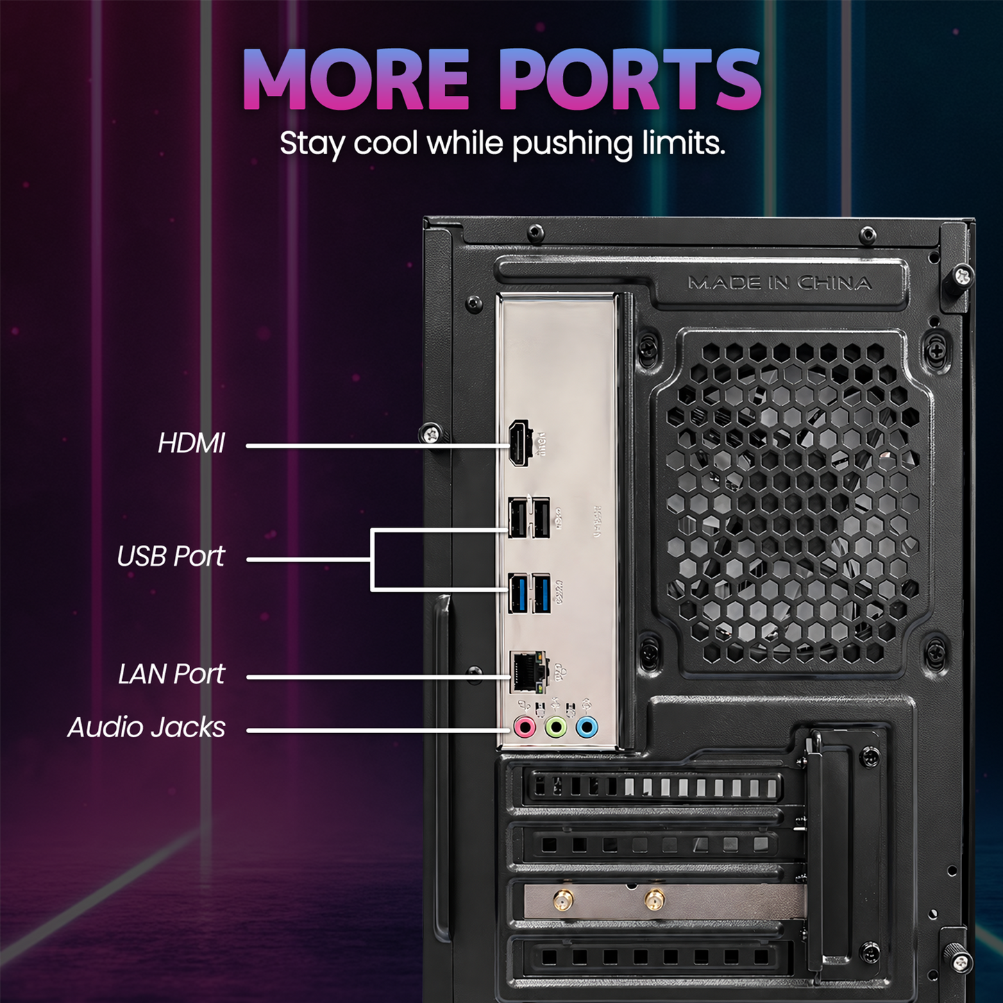 Suevery Gaming PC Desktop – AMD Ryzen 5 5600GT, 16GB DDR4 RAM, 512GB NVMe SSD, 650W, RGB Fans, Wi-Fi 6, Black