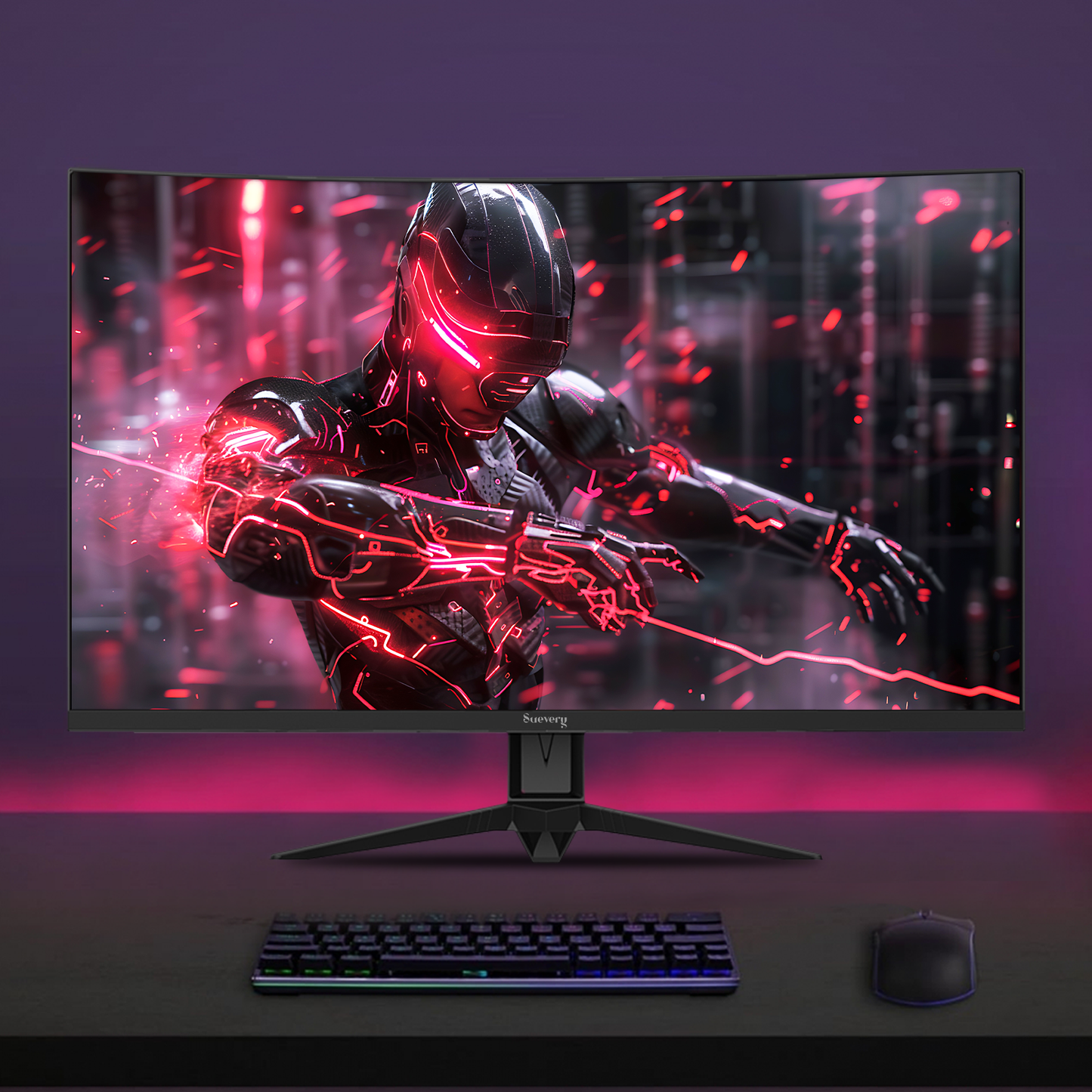Suevery 32" Curved Gaming Monitor, 200Hz, FHD/1920*1080P, 120 sRGB, Freesync, HDMI/DP-Black