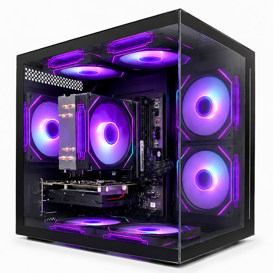 Suevery Gaming PC - AMD Ryzen 5 5600GT, 16GB DDR4 RAM, 512GB NVMe SSD, Wi-Fi 6, 650W, RGB Fans, Black