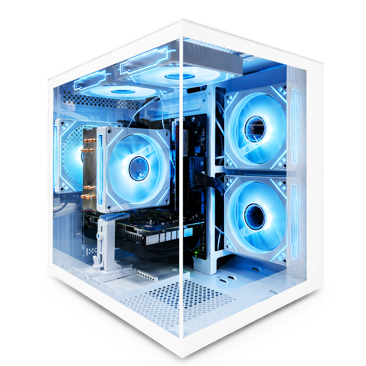 Suevery Gaming PC Desktop, Intel Core i5-12400F up to 4.4Ghz, NVIDIA RTX 3050 6GB, DDR4 16GB, 1TB NVMe 3.0 SSD, RGB Lighting, 650W, White
