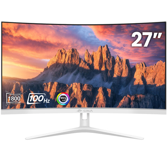 Suevery 27" 4K UHD IPS Computer Monitor, 3840×2560, 120% sRGB, FreeSync, Built-in Speakers, HDMI/DP, Wall Mount, White
