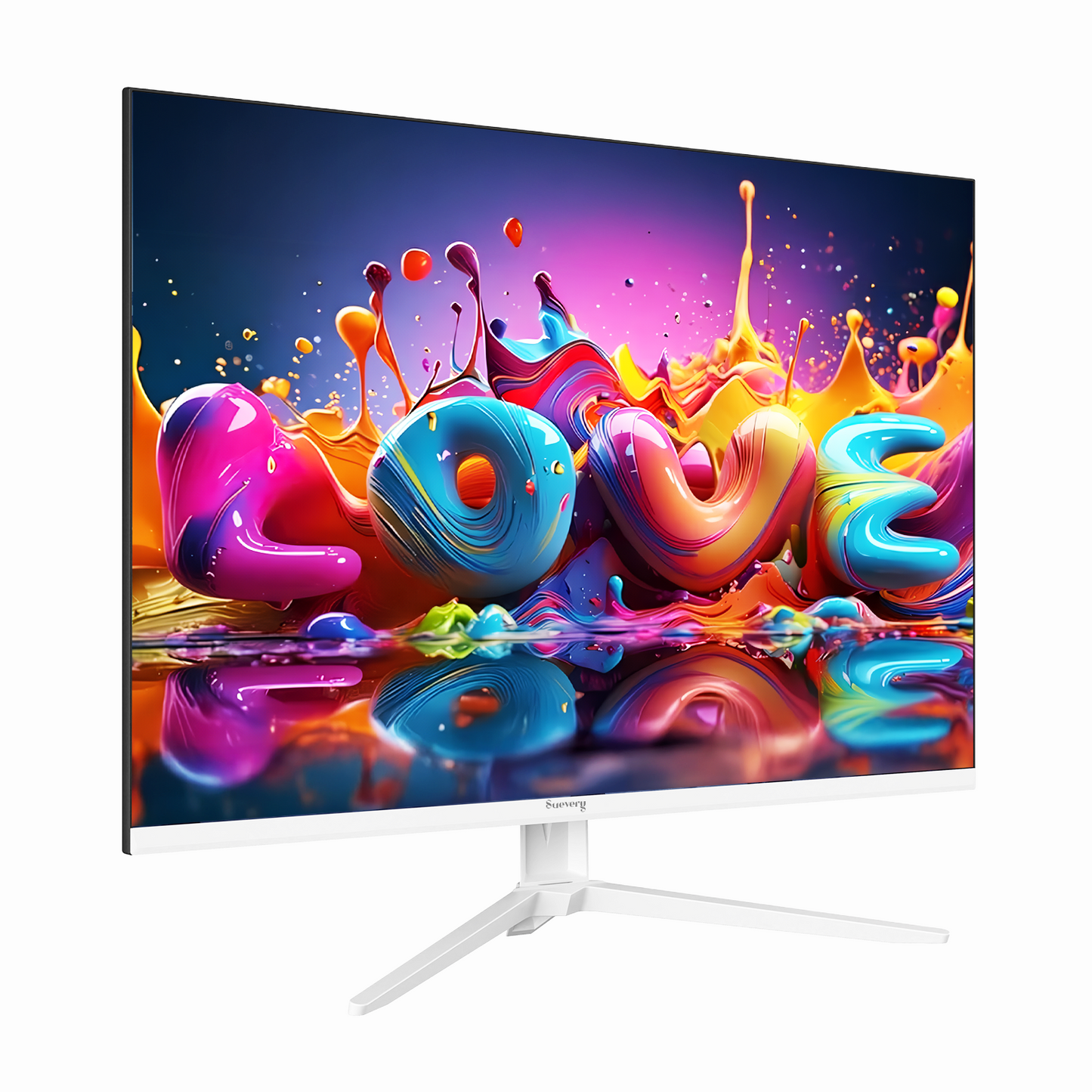 Suevery 28" 4K UHD IPS Computer Monitor, 3840×2560, 120% sRGB, FreeSync, Built-in Speakers, HDMI/DP, Wall Mount, White