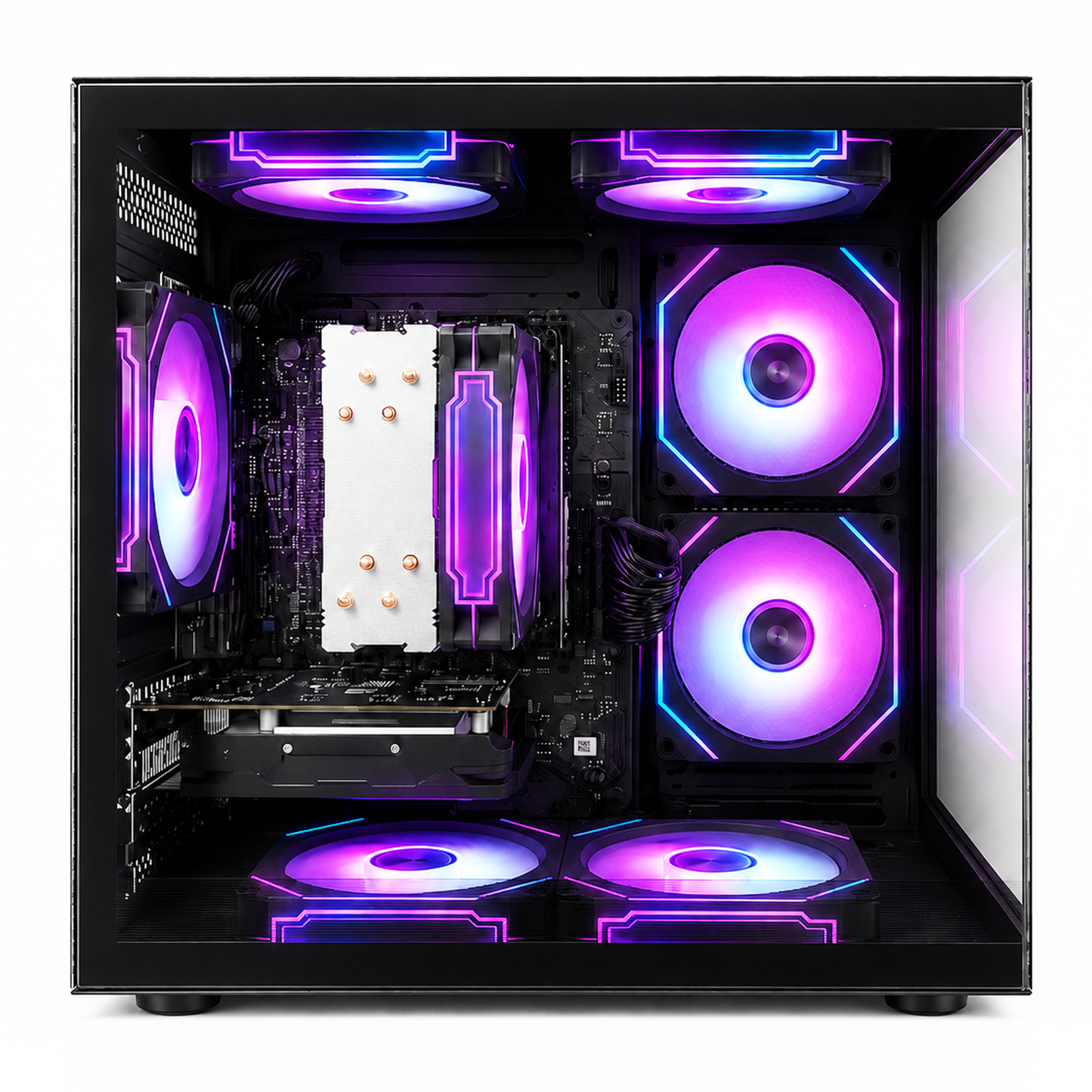 Suevery Gaming PC - AMD Ryzen 5 5600GT, 16GB DDR4 RAM, 512GB NVMe SSD, Wi-Fi 6, 650W, RGB Fans, Black