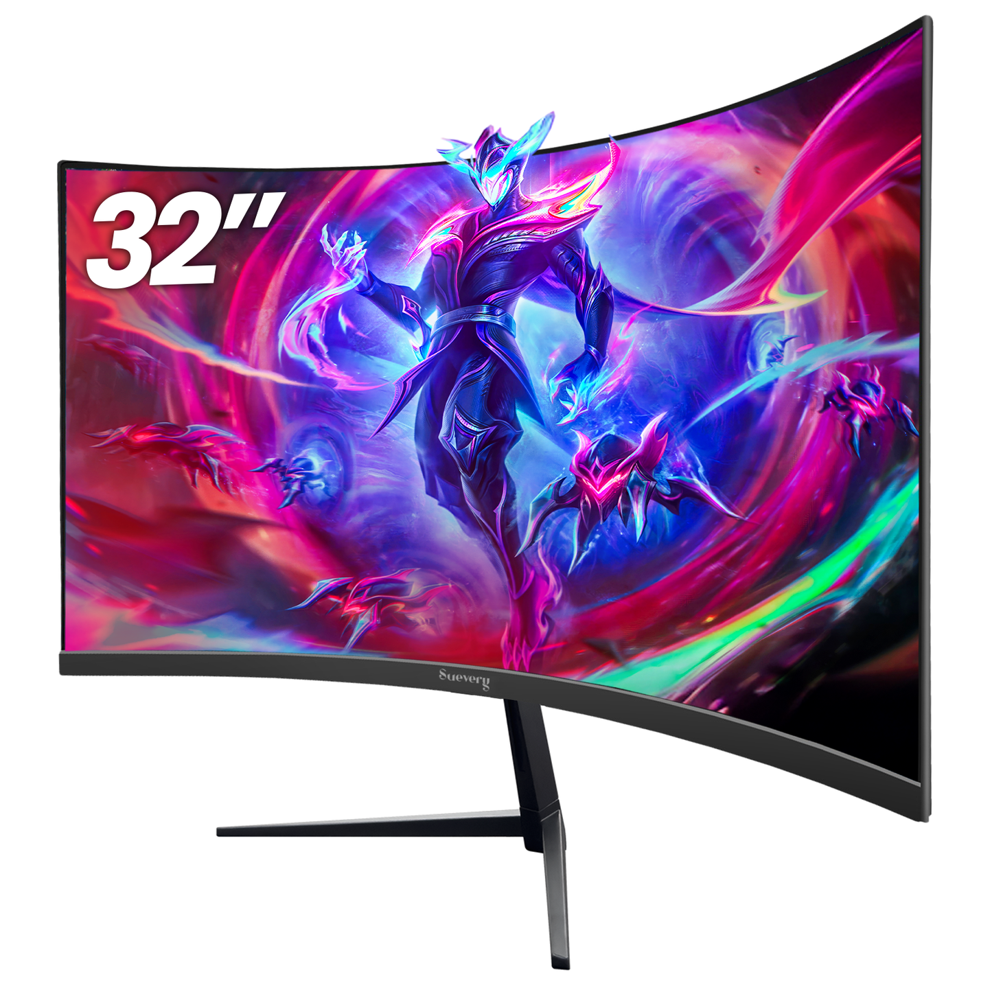 Suevery 32" 165Hz Curved Gaming Monitor, QHD 2560x1440P, 1800R, FreeSync, Low Blue Light, Wall Mountable, HDMI/DP, Black