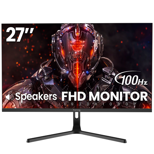 Suevery 27" Computer Monitor, FHD 1080P/100Hz Gaming Monitor, 1800R, 100% sRGB, Built-in Speakers, VGA/HDMI, Black